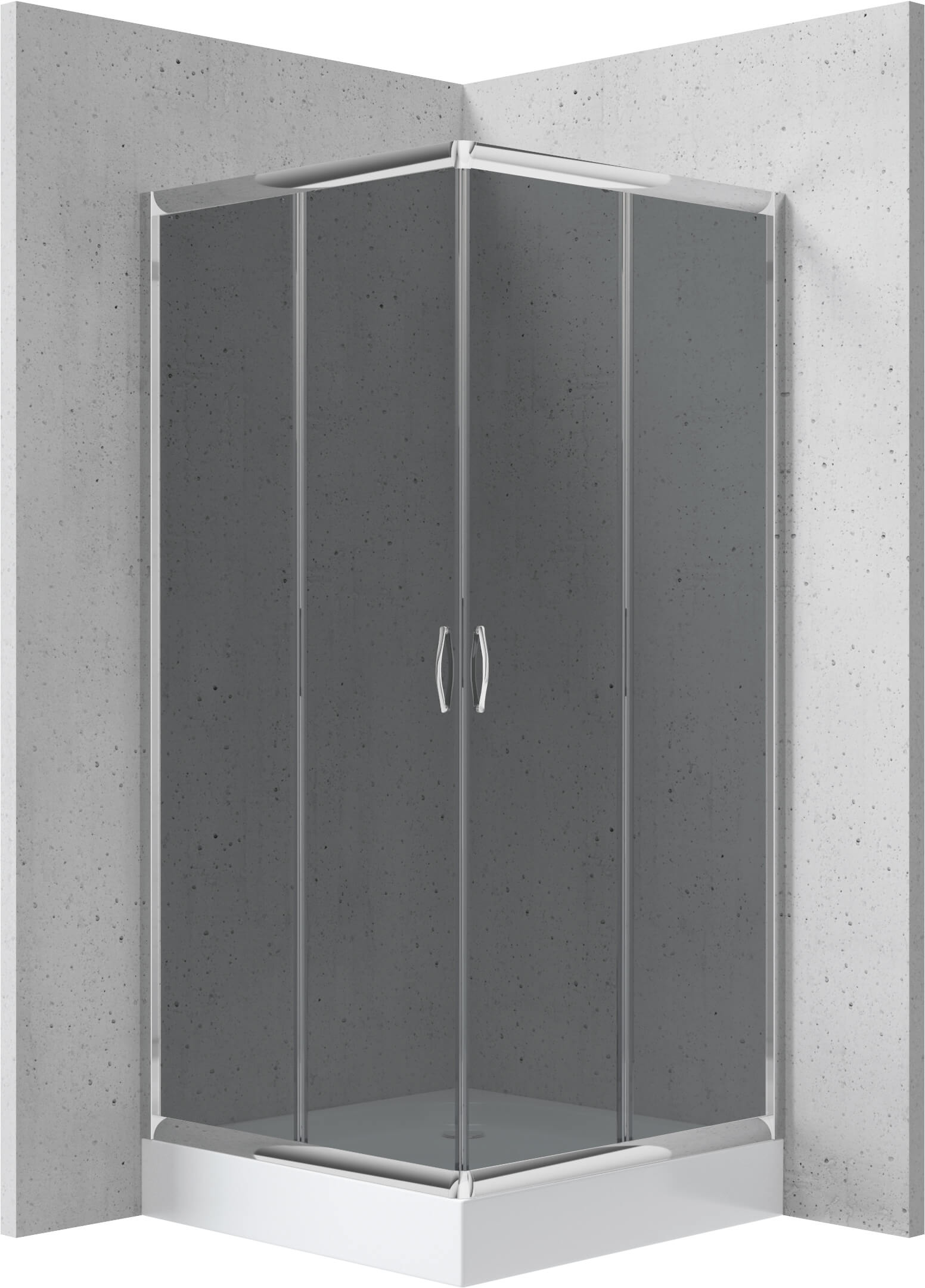 Deante Funkia box doccia con piatto doccia 90x90 cm quadrato cromo lucida/vetro grigio KYCZ441K