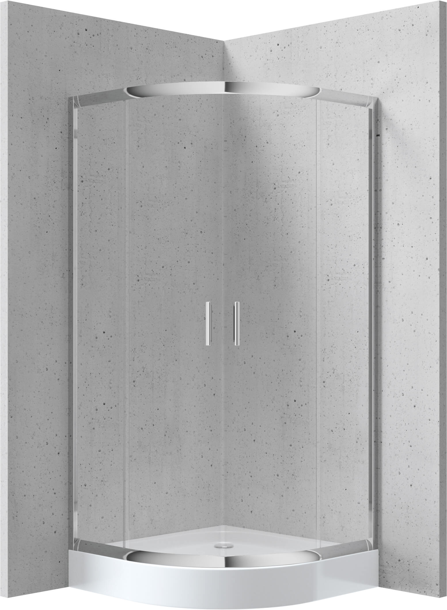 Deante Funkia box doccia con piatto doccia 80x80 cm semicircolare cromo lucida/vetro trasparente KYPZ052K