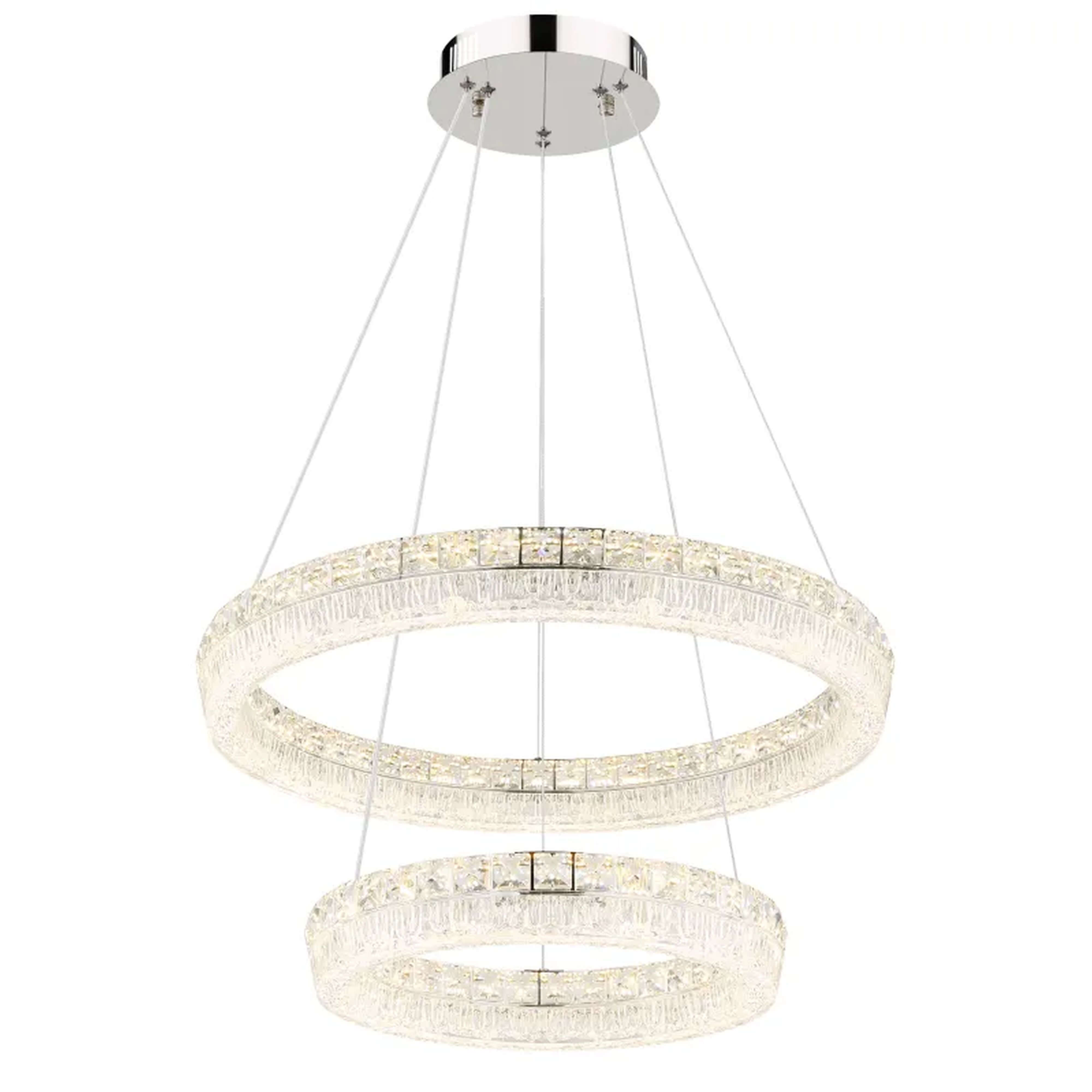 Globo Lighting Laurel lampada sospesa intelligente 2x60 W cromo-trasparente 67387-60
