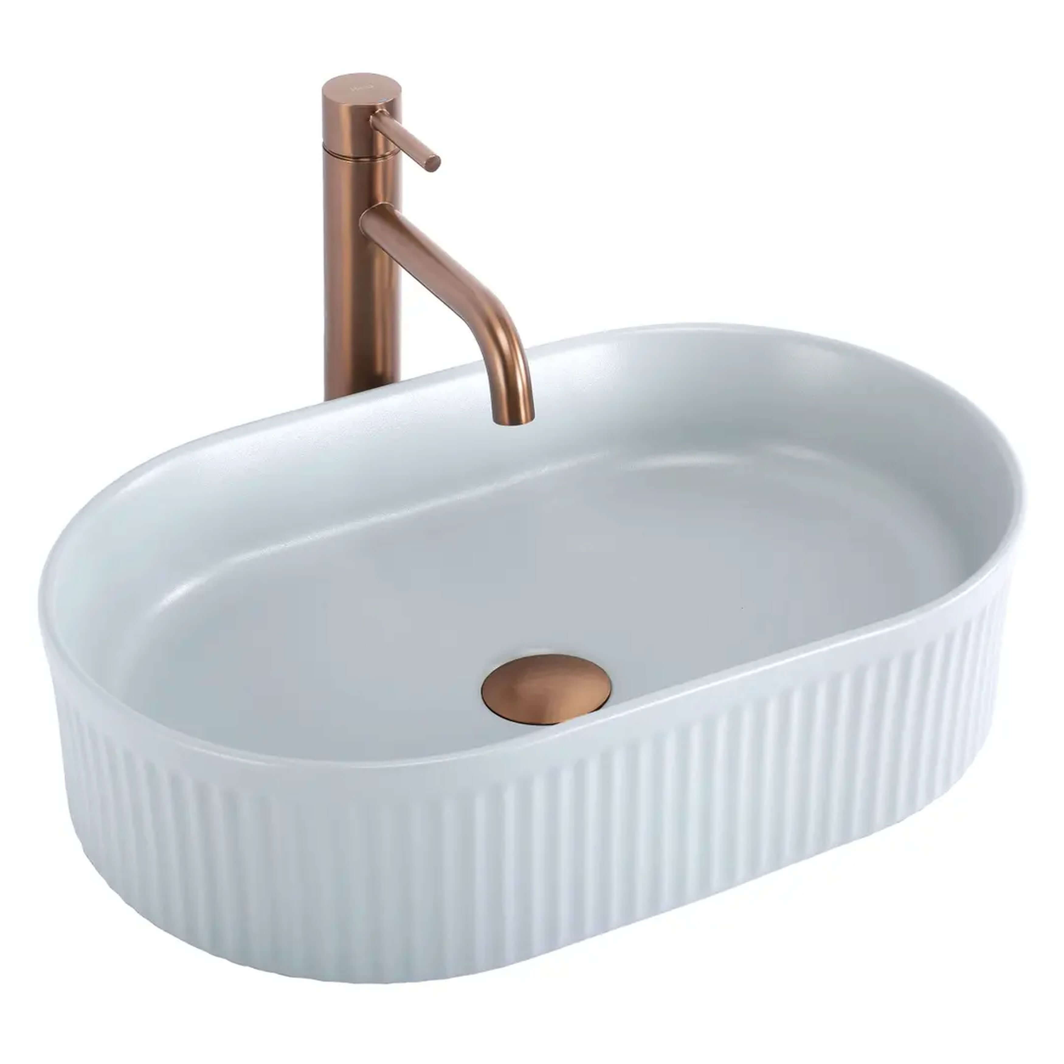 Rea Vanda lavabo 49x31 cm ovale da appoggio blu opaca REA-U6375