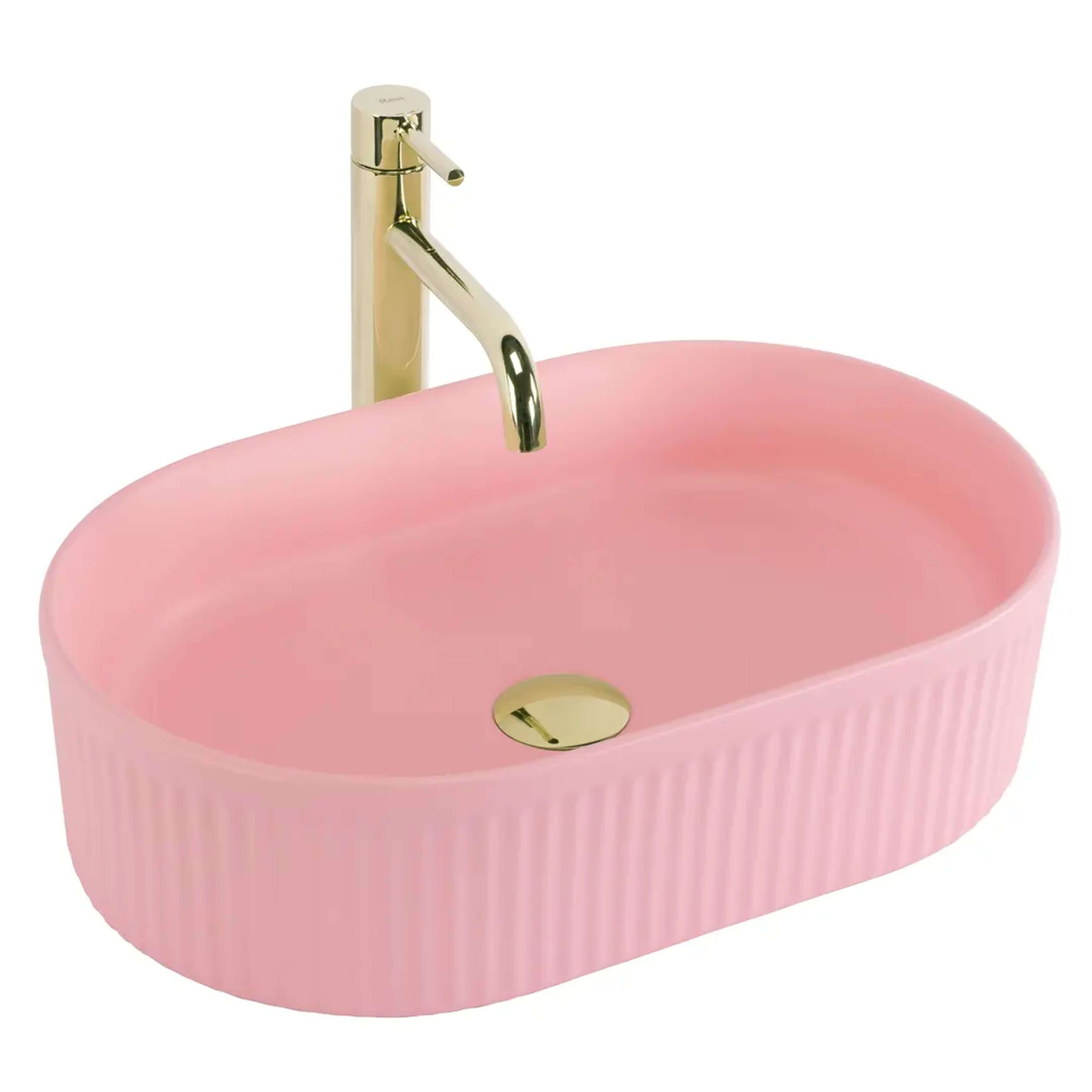 Rea Vanda lavabo 49x31 cm ovale da appoggio rosa opaca REA-U6376