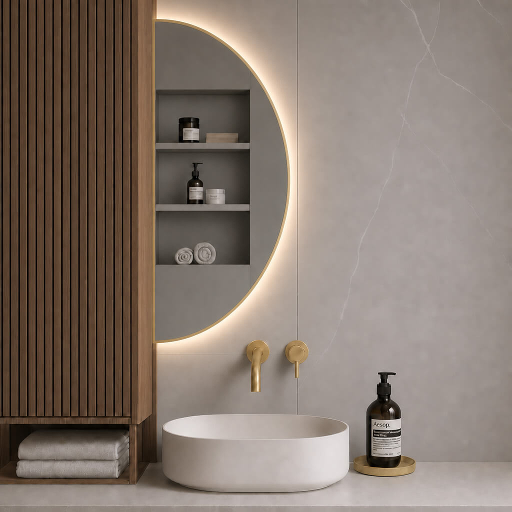 Baltica Design Aluma specchio 60x120 cm con illuminazione oro 5904107934587