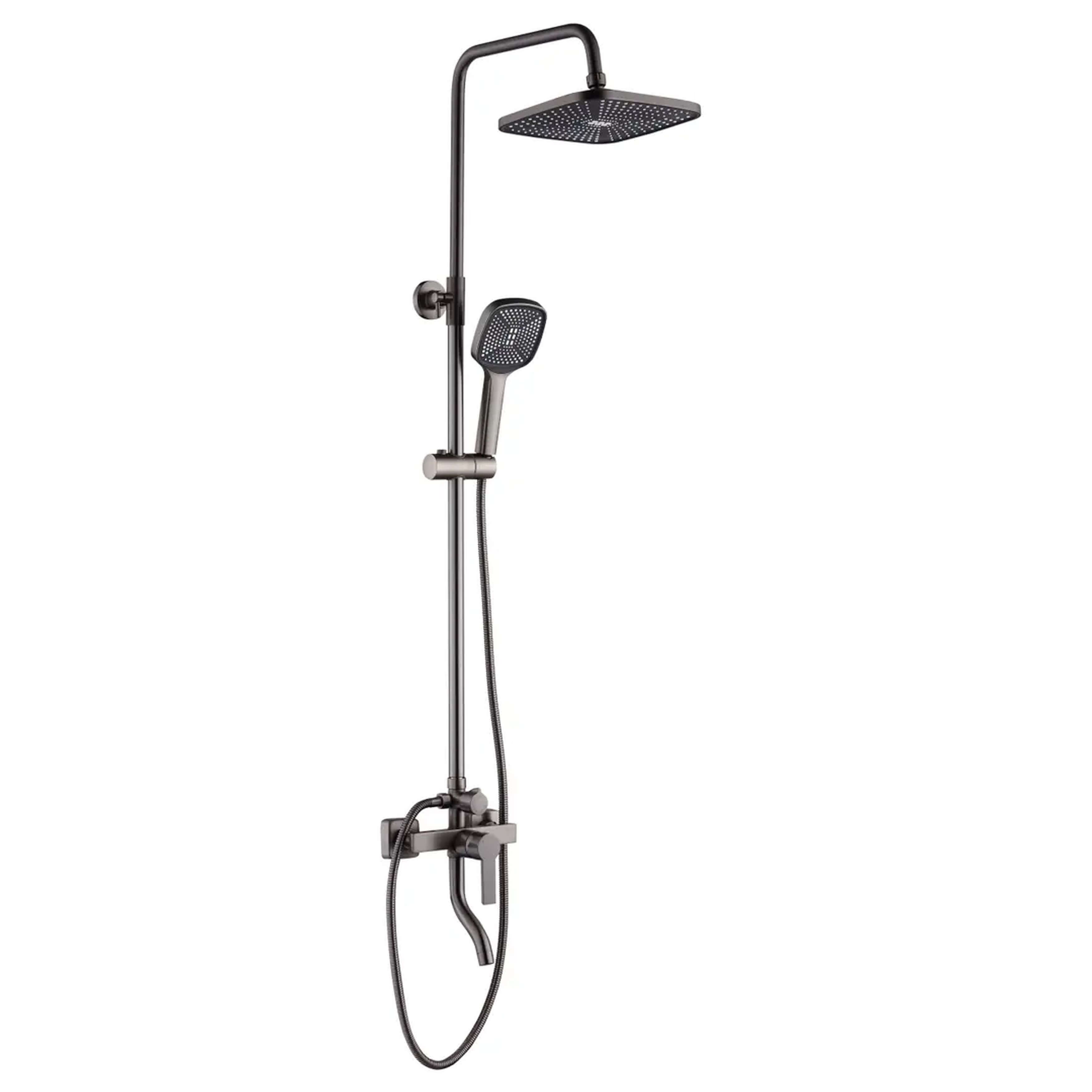 Rea Argus set doccia a parete con soffione grafite REA-P6535