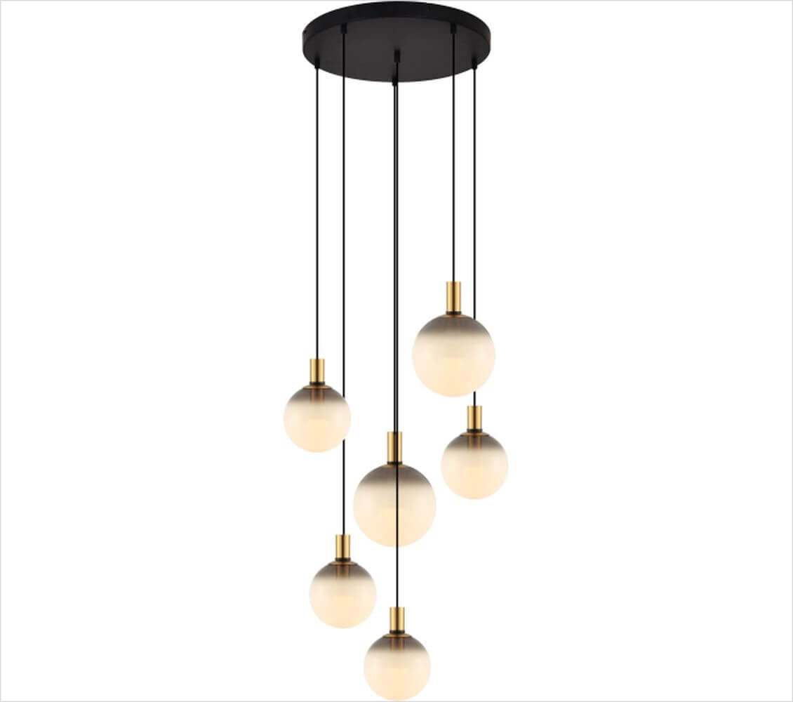 Zuma Line Nua lampada sospesa 6x25 W nero-oro DU31774/6L
