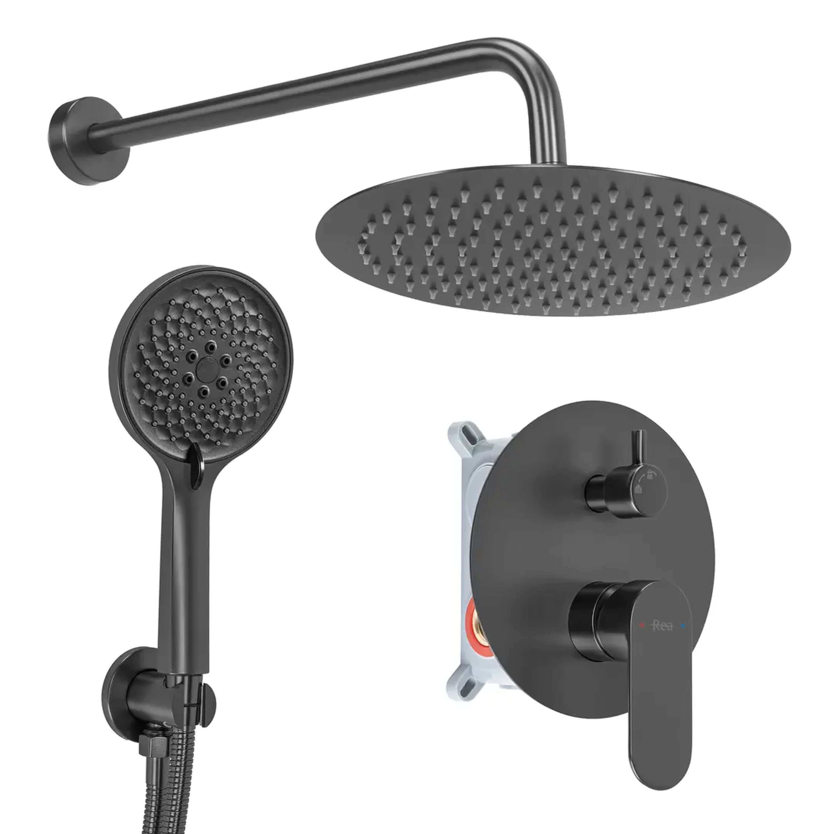 Rea Drop set doccia da incasso con soffione grafite REA-P9661
