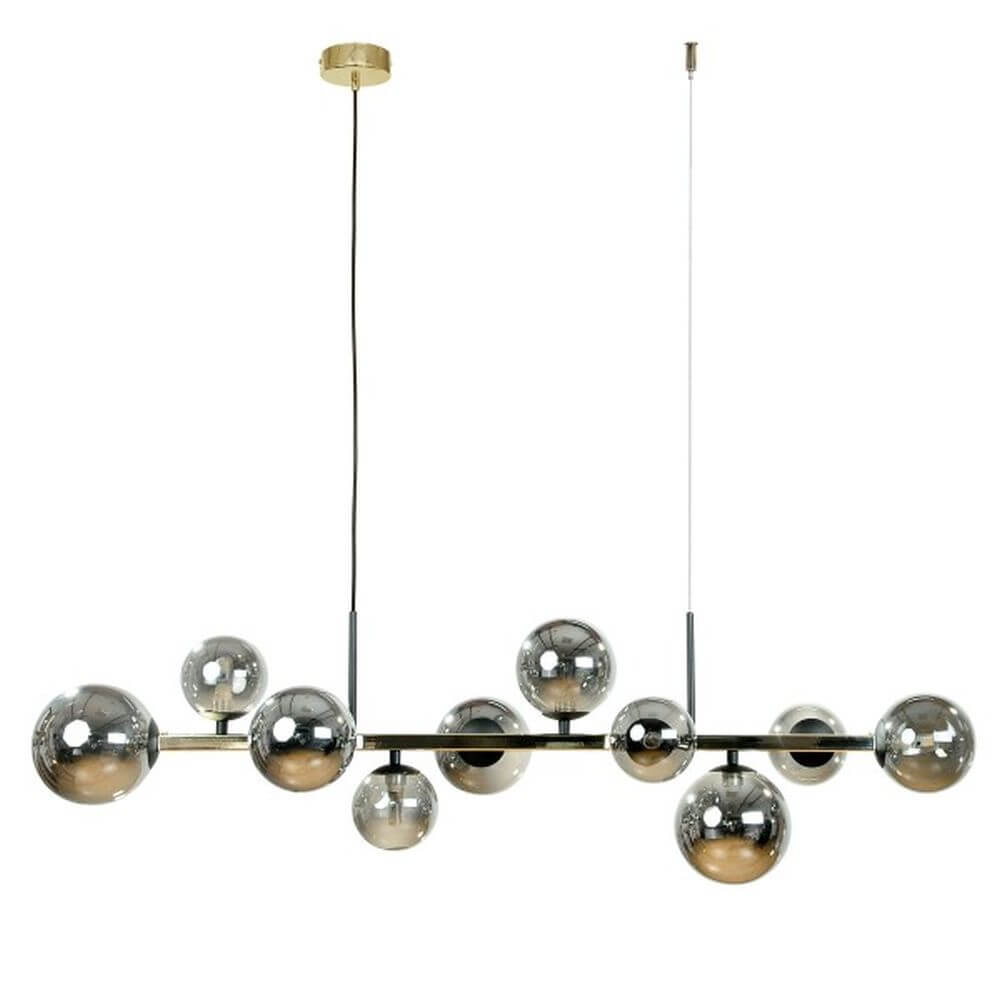Zuma Line Serenity lampada sospesa x8 W nero-oro 1213