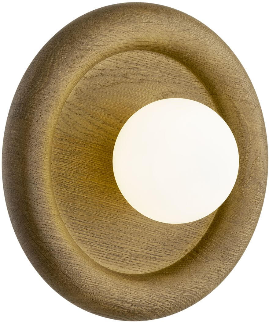 Argon Rondo lampada da parete 1x6 W bianco-legno 8971