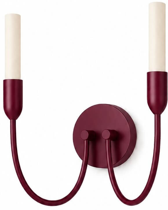 Argon Augustine lampada da parete 2x6 W bianco-borgogna 7304