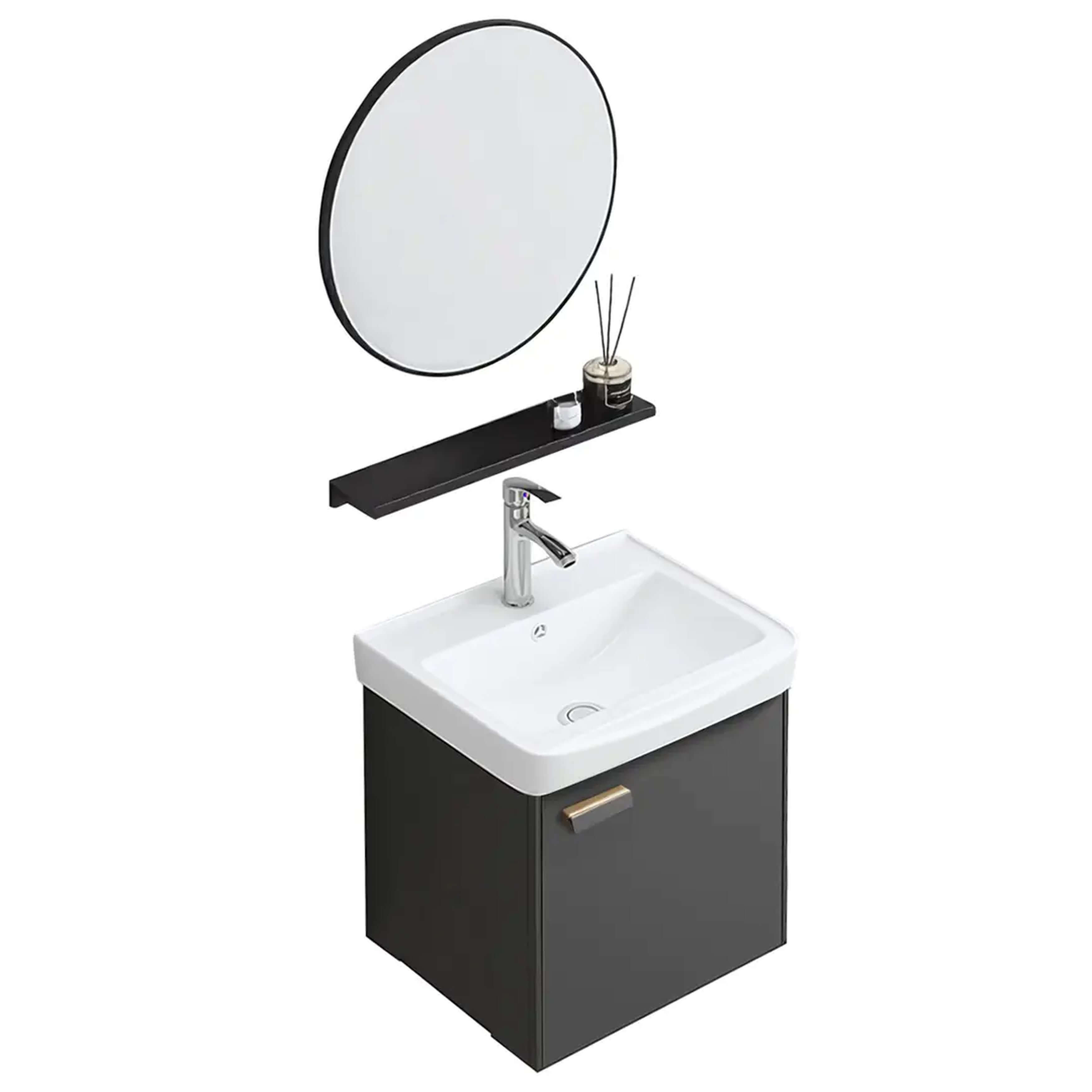 Rea Molly lavabo con armadietto e specchio 43 cm grigio REA-M0008