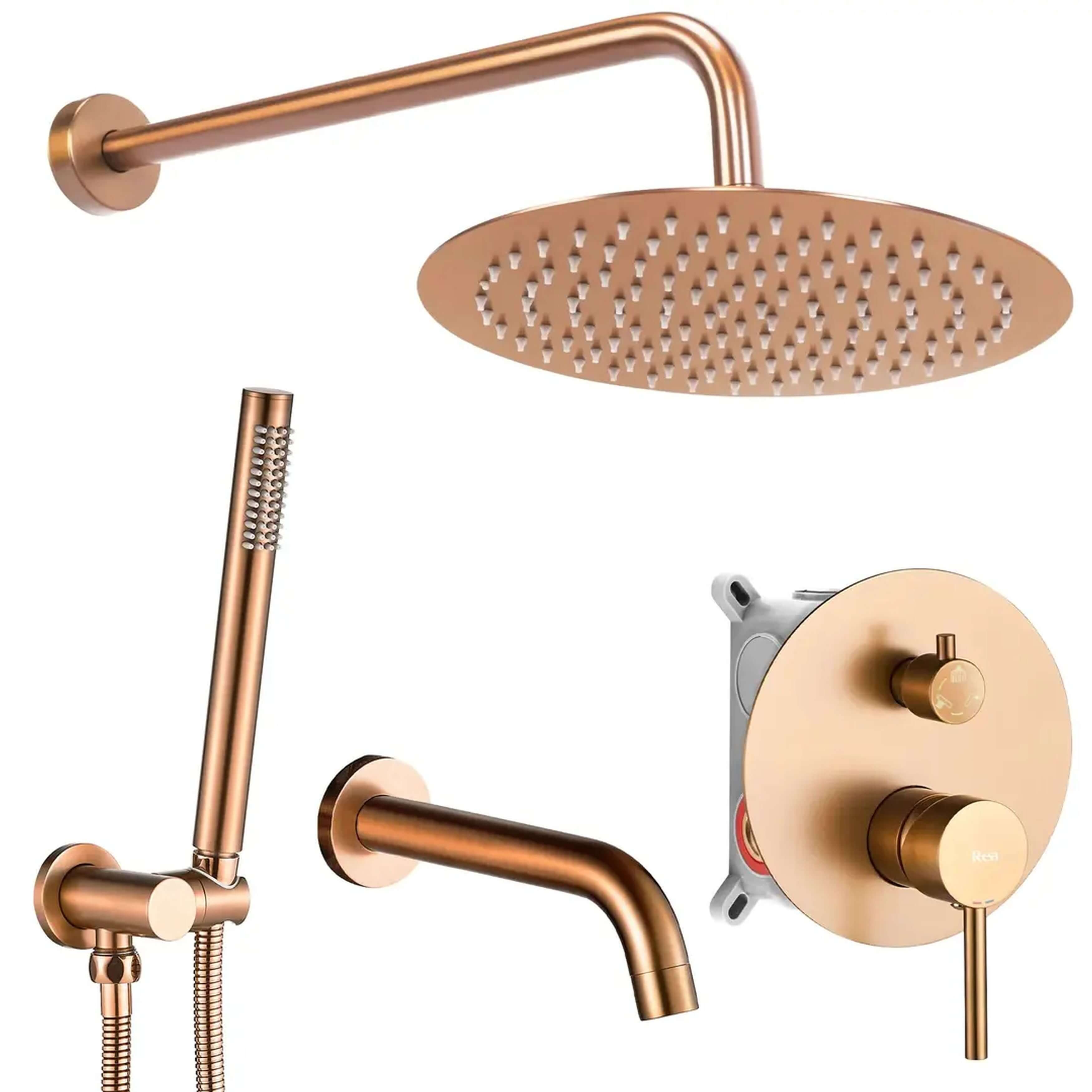 Rea Lungo set per vasca e doccia da incasso rame REA-P8810