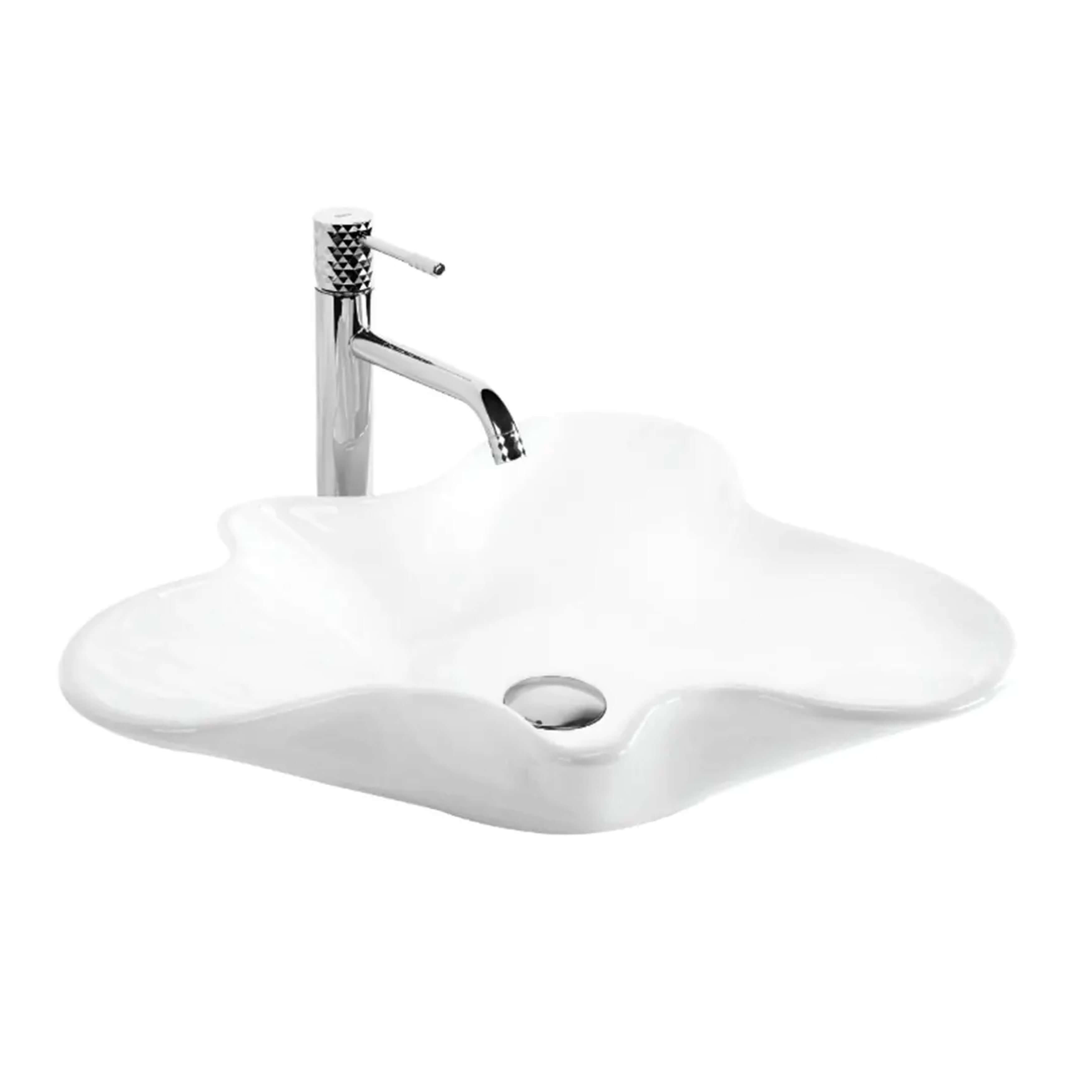 Rea Izolda lavabo 52.5x45.5 cm da appoggio bianco lucida REA-U6365