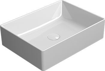GSI Kube lavabo 50x37 cm rettangolare da appoggio bianco lucida 942911