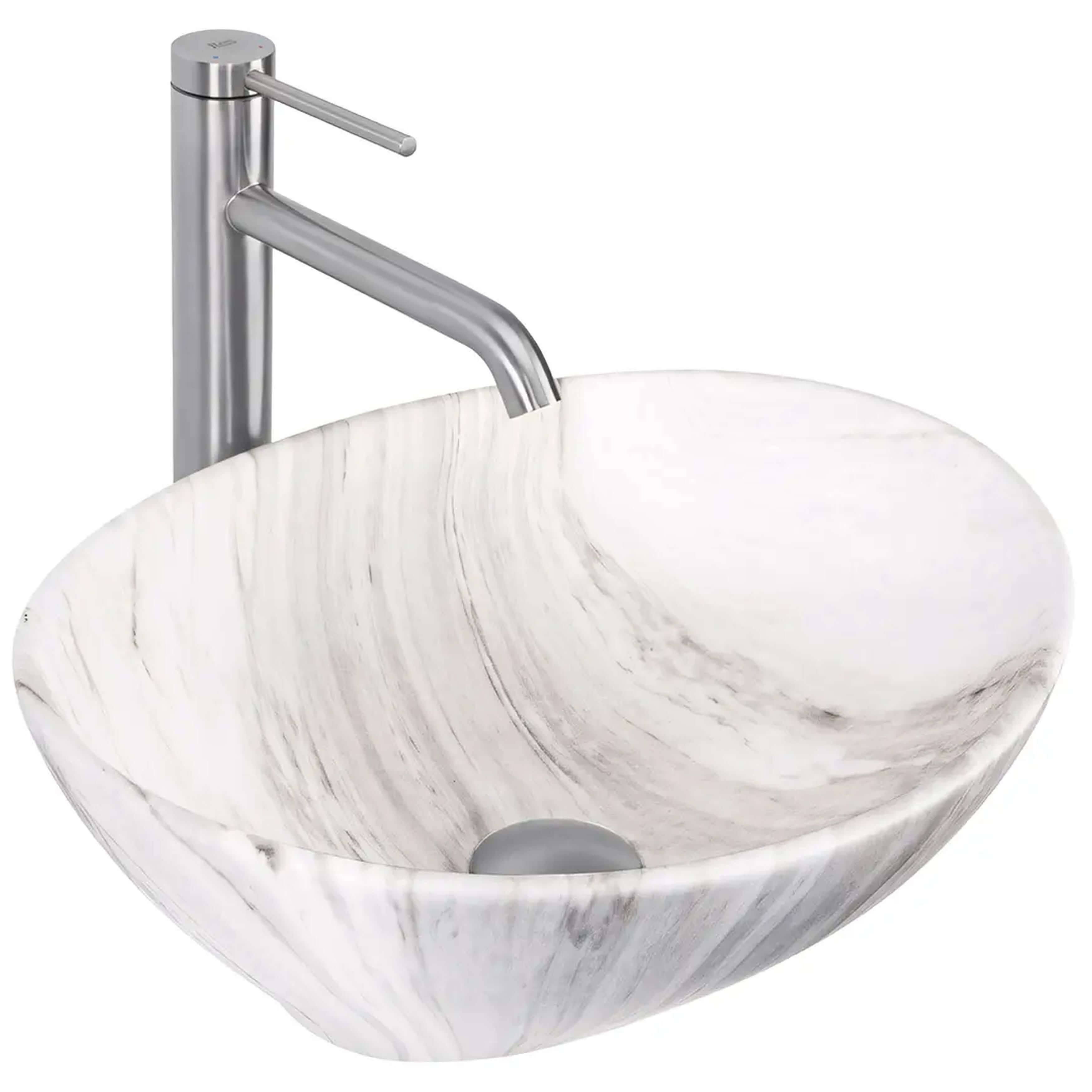 Rea Sofia lavabo 41x34.5 cm ovale da appoggio grigio/pietra opaca REA-U6362
