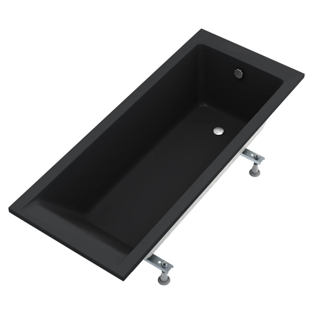 Schedline Milos Black Mat vasca da bagno rettangolare 150x75 cm nero 3WSP.M1P-15075/C/MG
