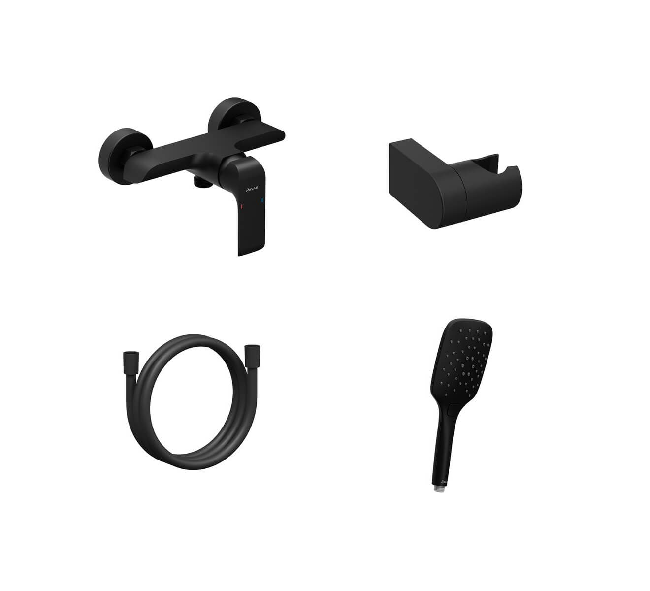 Ravak Flat rubinetto per doccia a parete nero X07S116