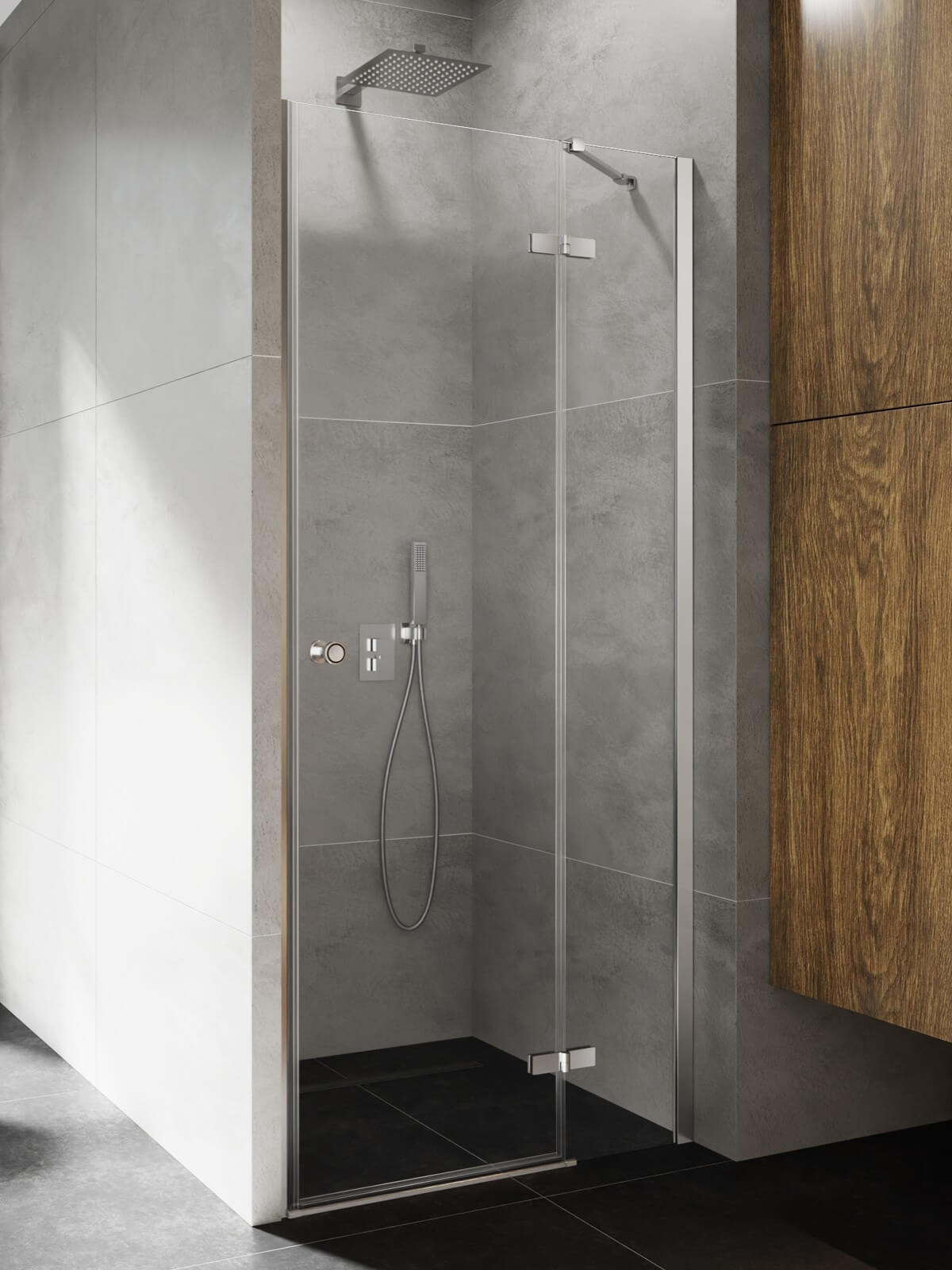 New Trendy Kalibra porta doccia 100 cm a battente cromo lucida/vetro trasparente D-1008A