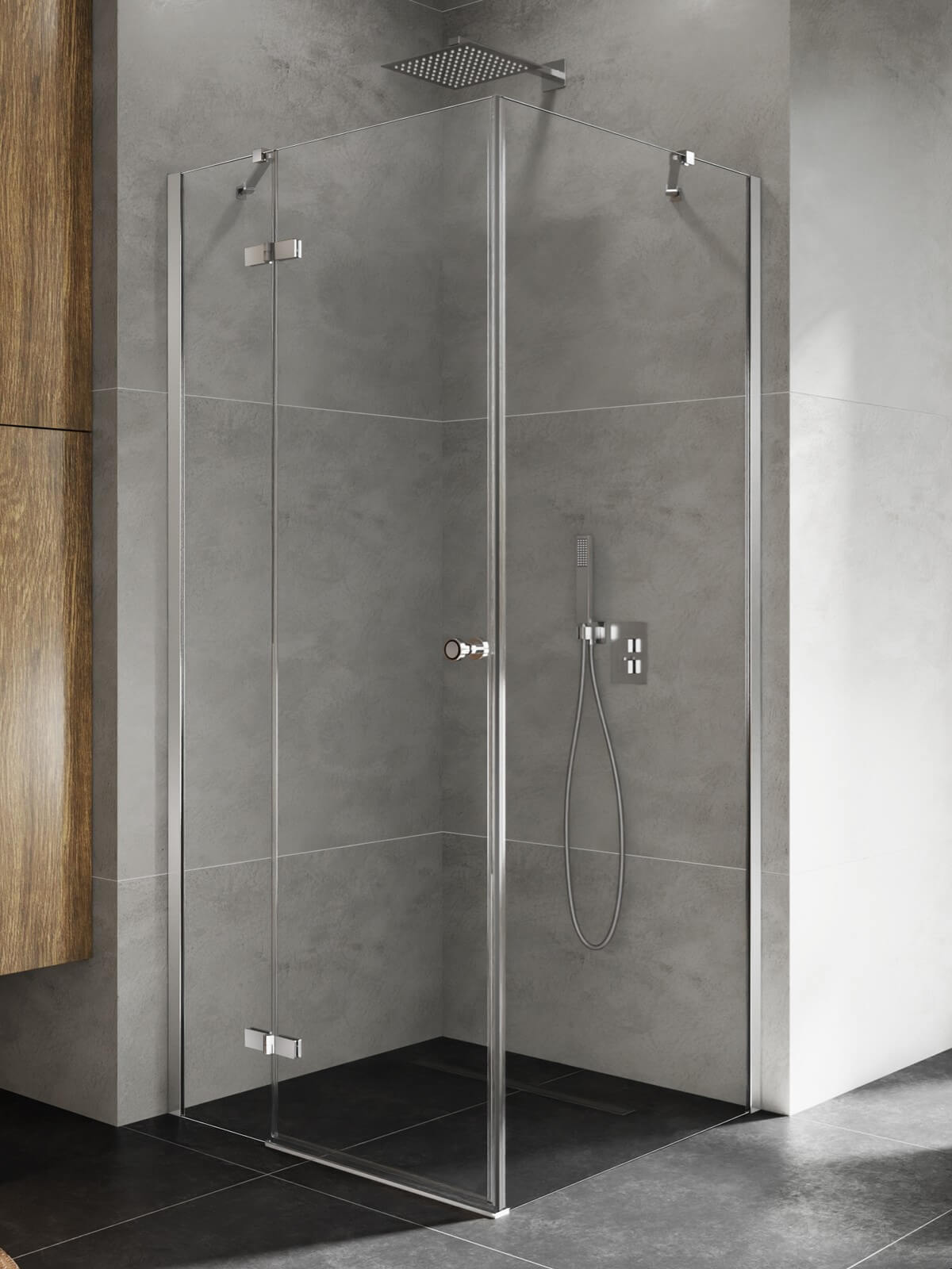 New Trendy Kalibra box doccia 90x80 cm rettangolare cromo lucida/vetro trasparente K-5003