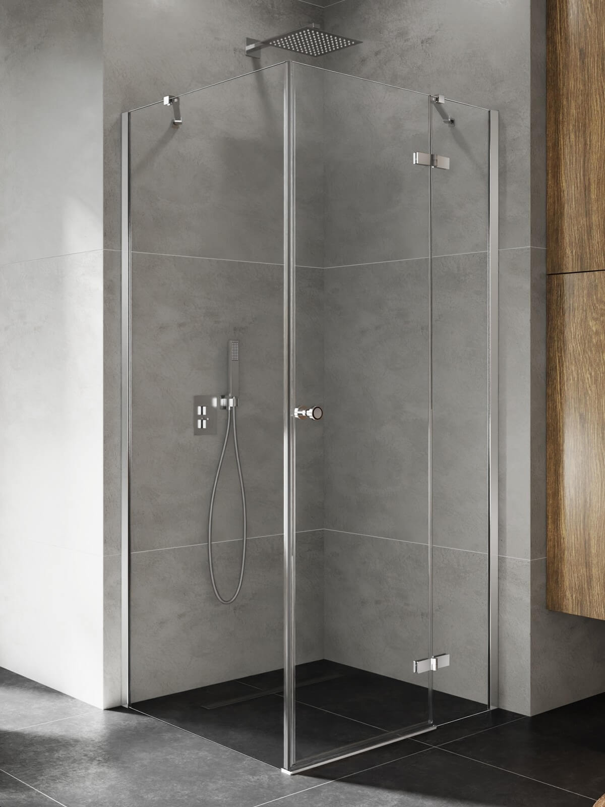 New Trendy Kalibra box doccia 120x70 cm rettangolare cromo lucida/vetro trasparente K-5037