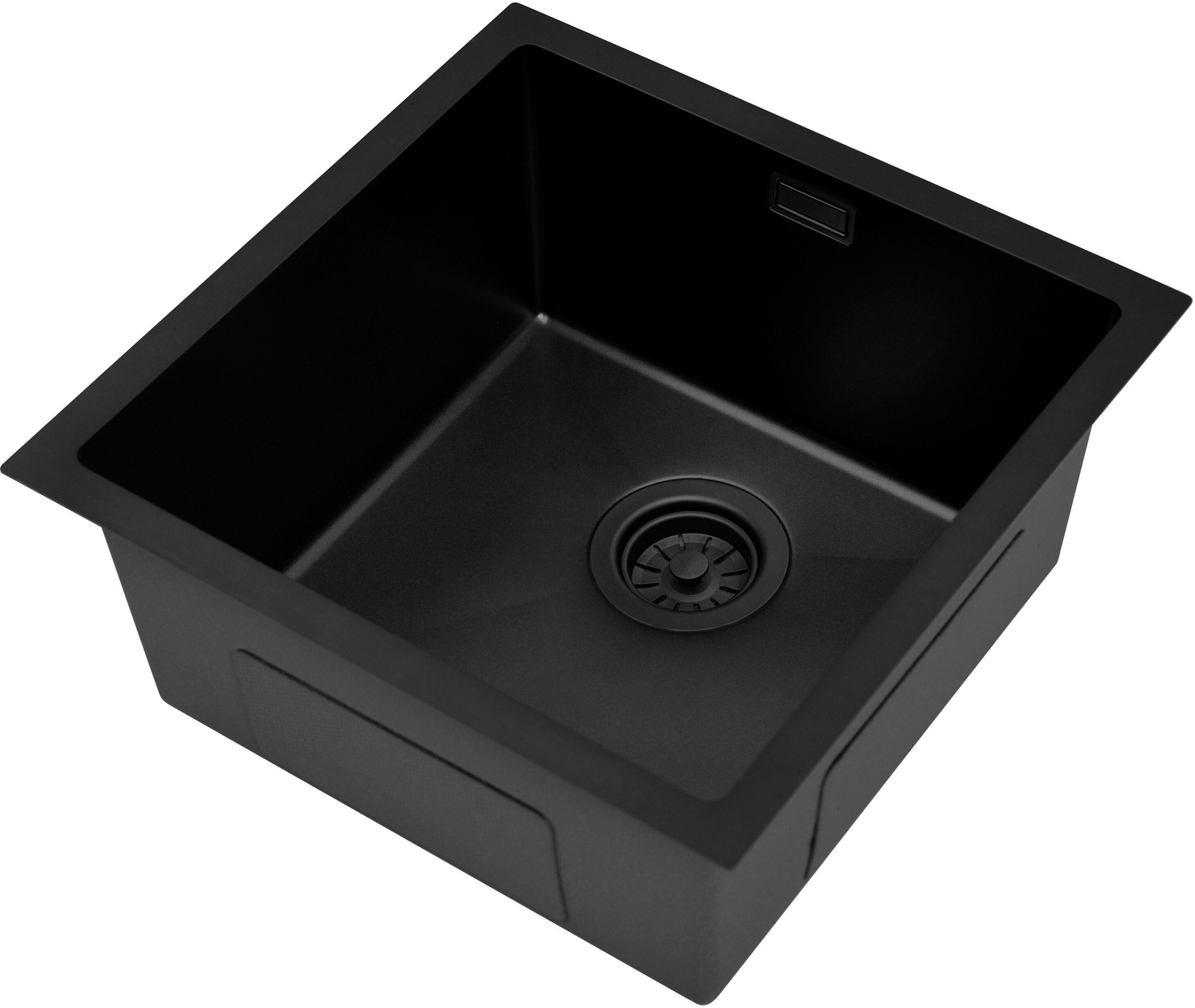 Ruvetti Stelio lavello in acciaio 44x44 cm nero 5001S_PVD_BL50_P
