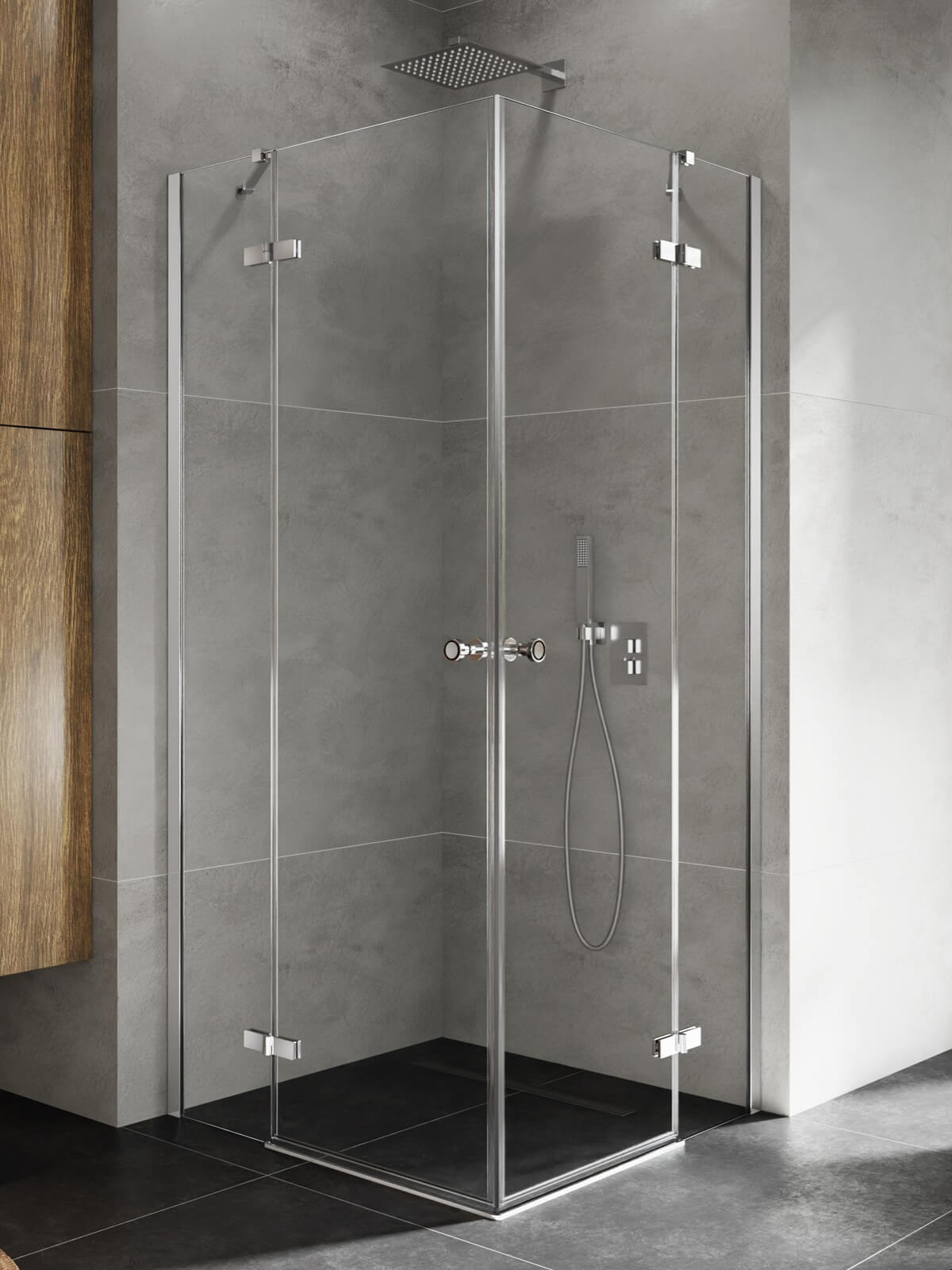 New Trendy Kalibra box doccia 120x80 cm rettangolare cromo lucida/vetro trasparente K-5085