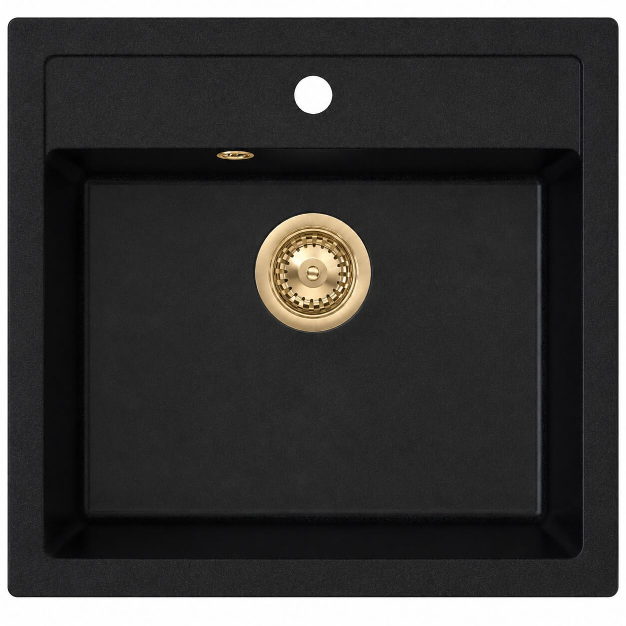 Ruvetti Ditto lavello in granito 56x51 cm nero 3001D_FB60_W-PVDCH