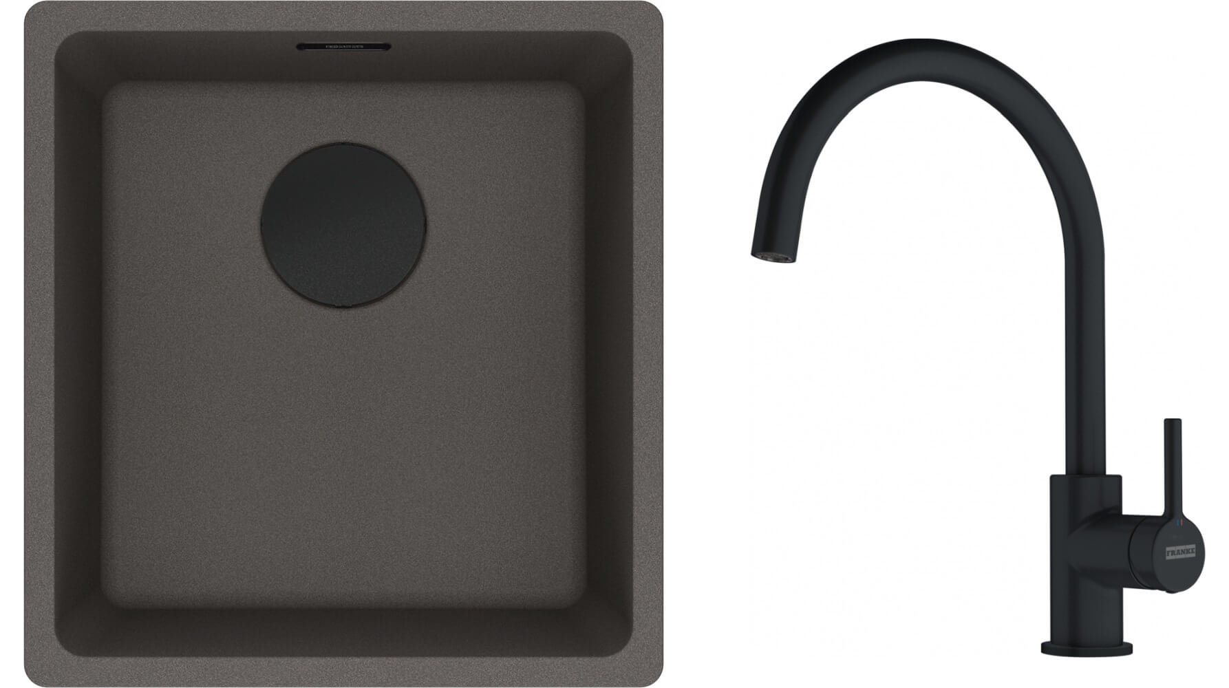 Set lavello in granito Franke Maris 125.0737.996, rubinetto da cucina Franke Lina 115.0626.019