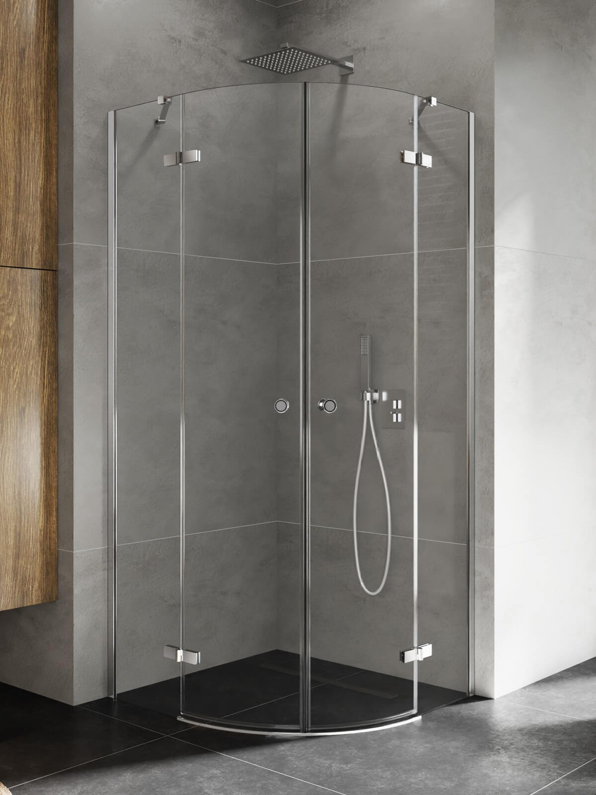 New Trendy Kalibra box doccia 90x90 cm semicircolare cromo lucida/vetro trasparente K-5128