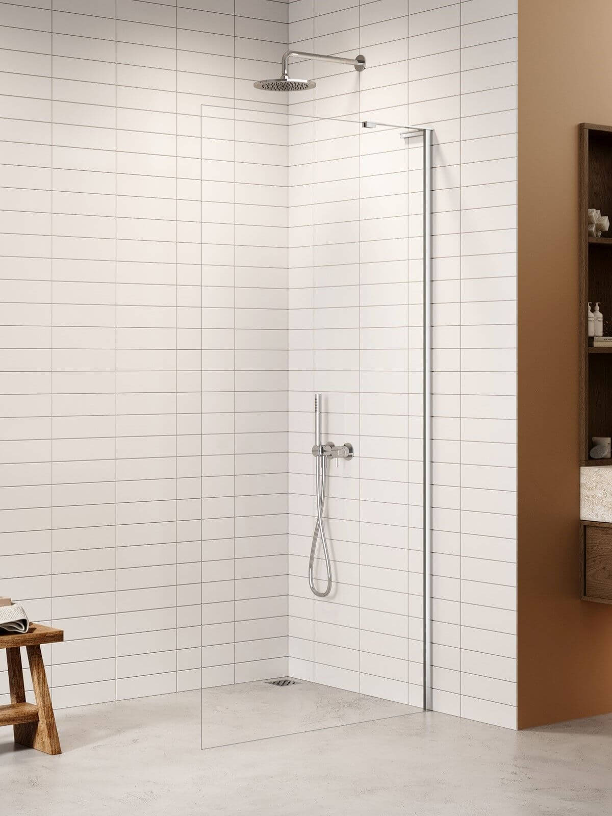 New Trendy Nesta parete doccia walk-in 100 cm cromo lucida/vetro trasparente K-1717-WL