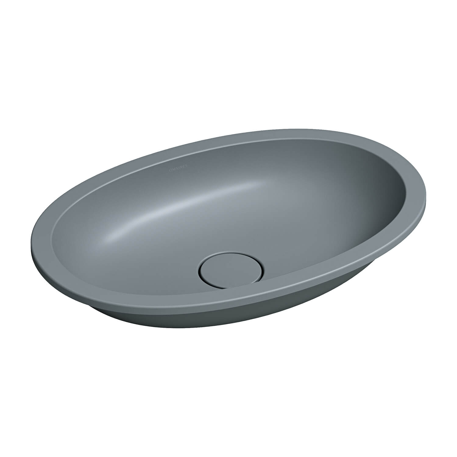 Omnires Shell M+ lavabo 54x34 cm ovale sottopiano grigio/pietra opaca SHELL540UPAG