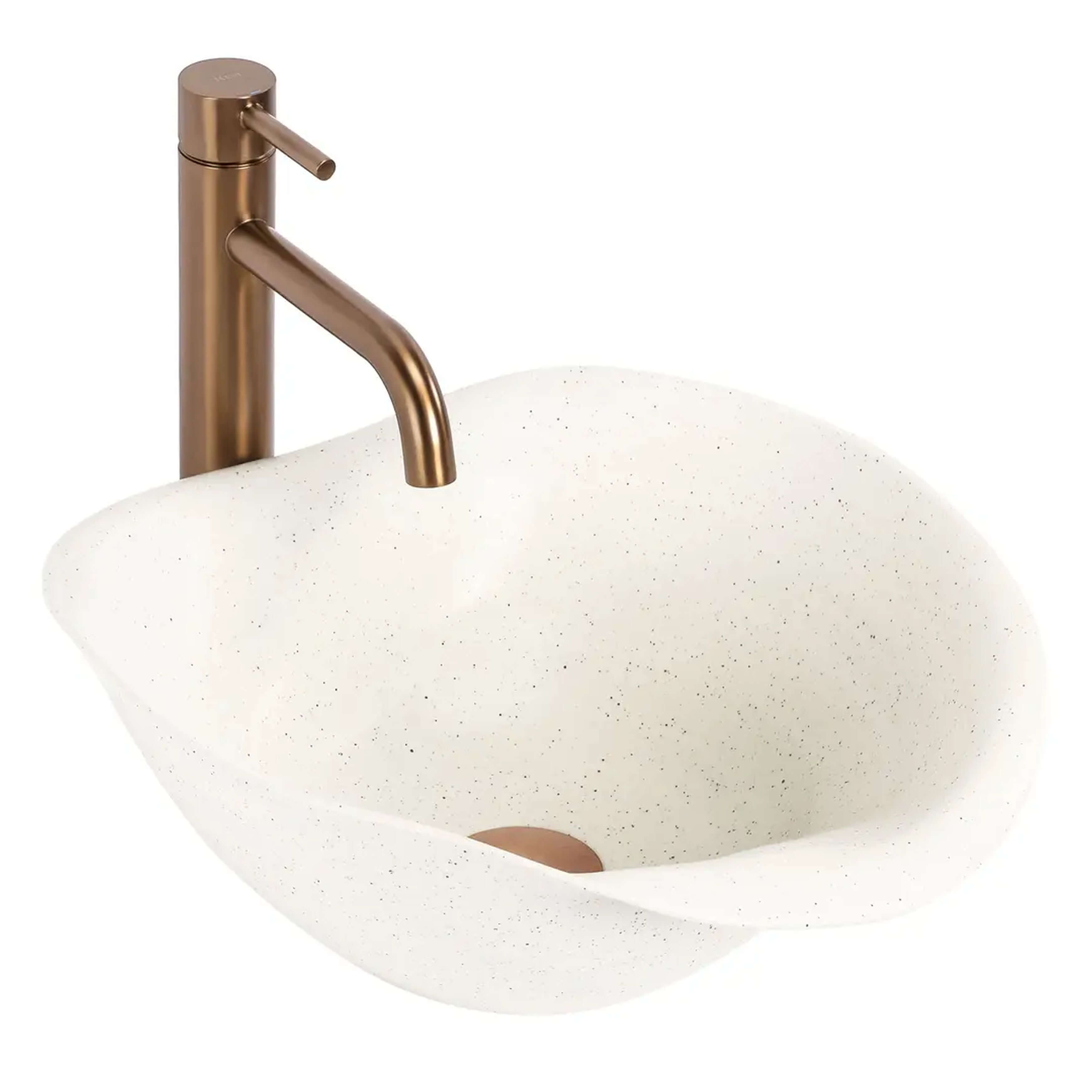 Rea HM Handmande lavabo 40x39 cm da appoggio marrone/beige opaca REA-U0609