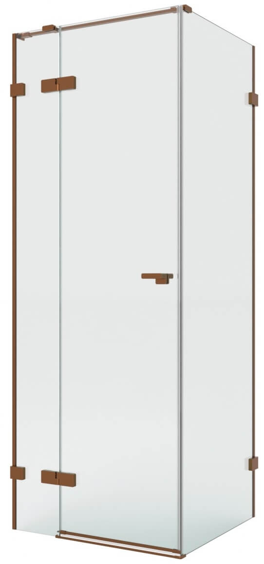 New Trendy Eventa Copper Brushed box doccia 100x90 cm rettangolare rame spazzolata/vetro trasparente EXK-8022