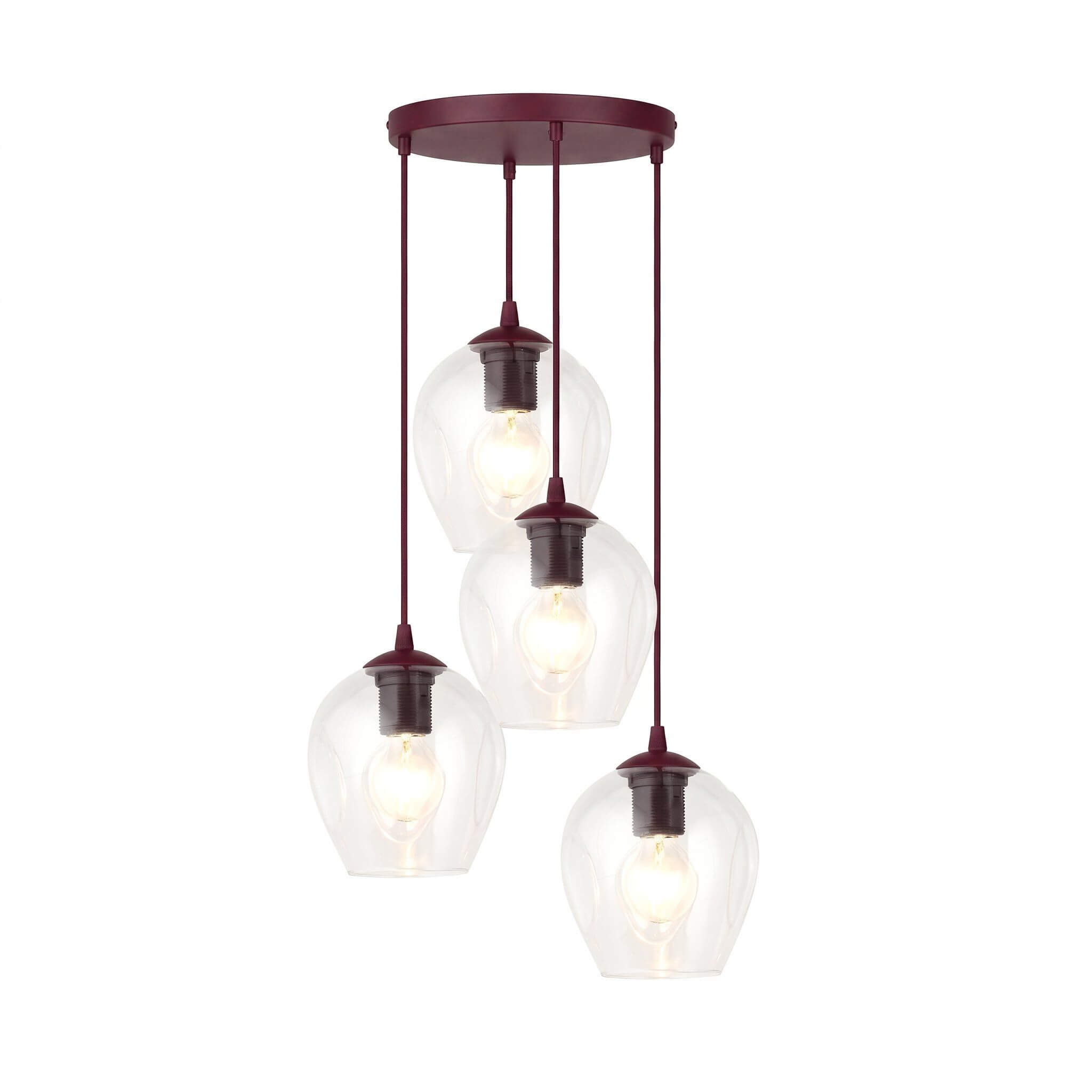 Emibig Istar lampada sospesa 4x15 W borgogna 1784/4PREM