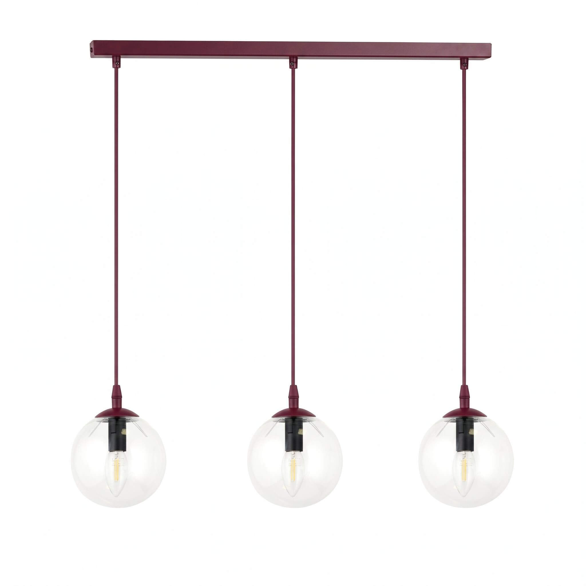 Emibig Cosmo lampada sospesa 3x10 W borgogna 1788/3
