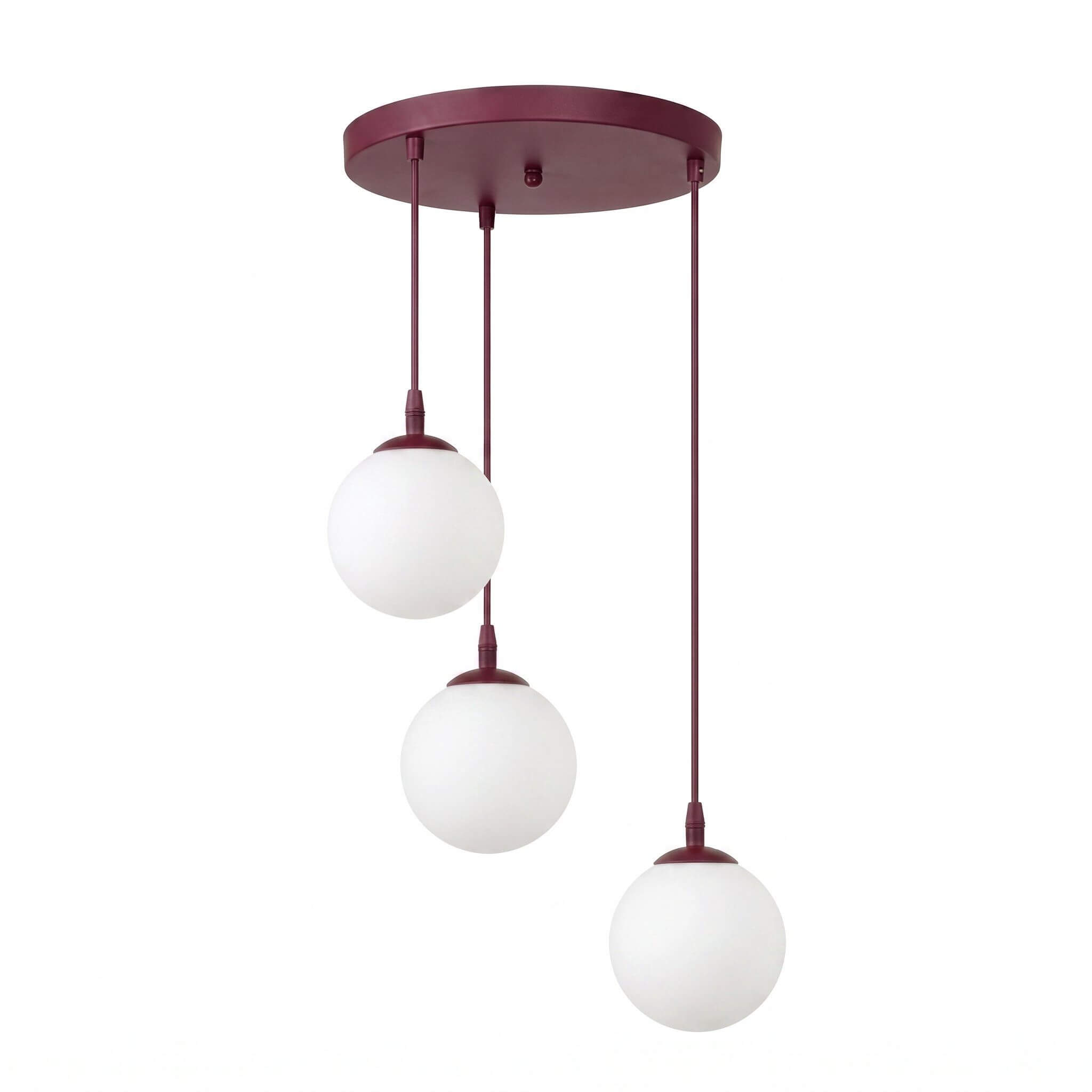Emibig Cosmo lampada sospesa 3x10 W bianco-borgogna 1789/3PREM