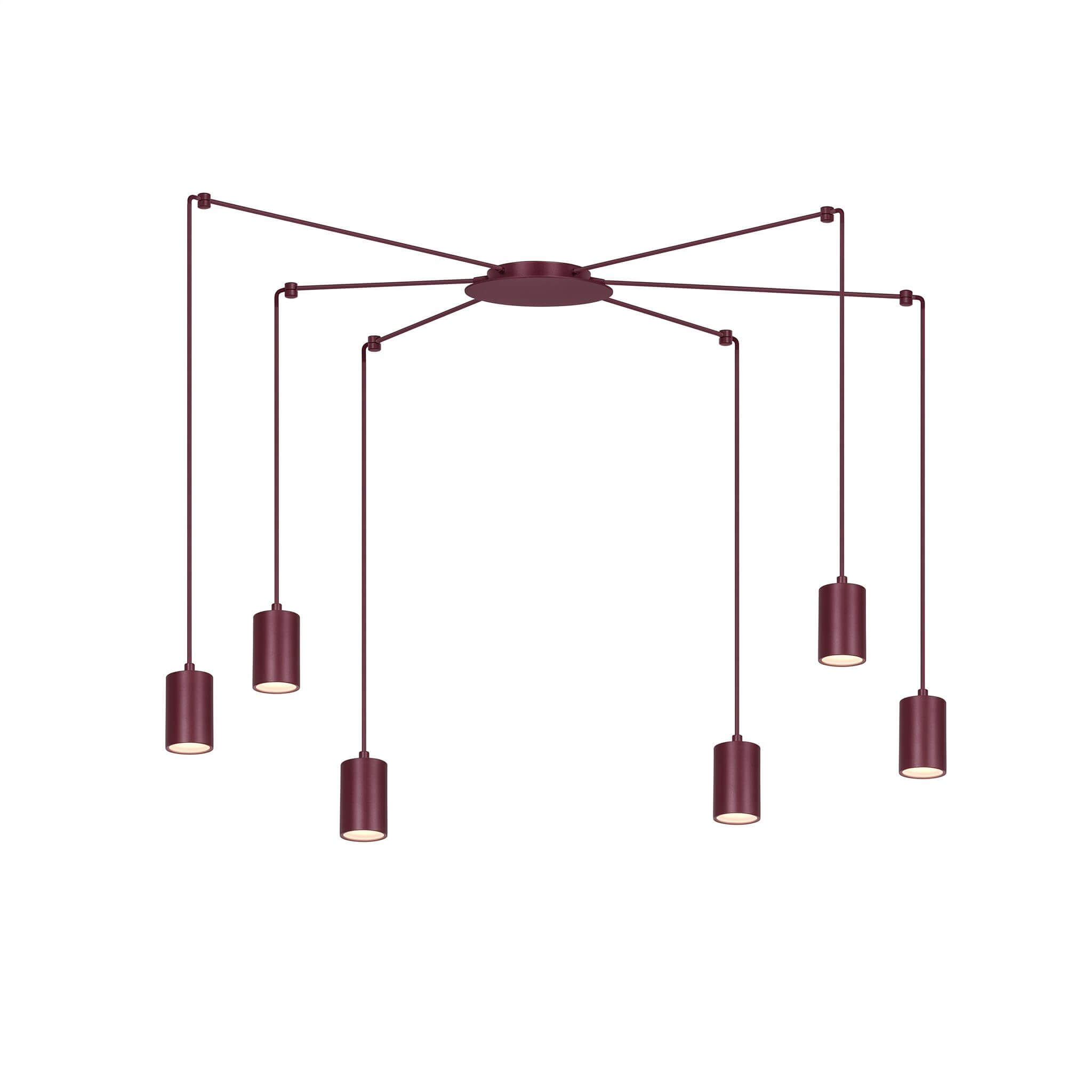 Emibig Traker lampada sospesa 6x14 W borgogna 1822/6