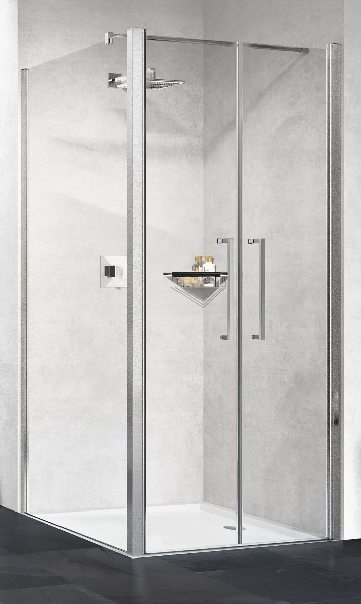 Novellini Young parete doccia 81 cm argento lucida/vetro trasparente Y2F2B81-1B