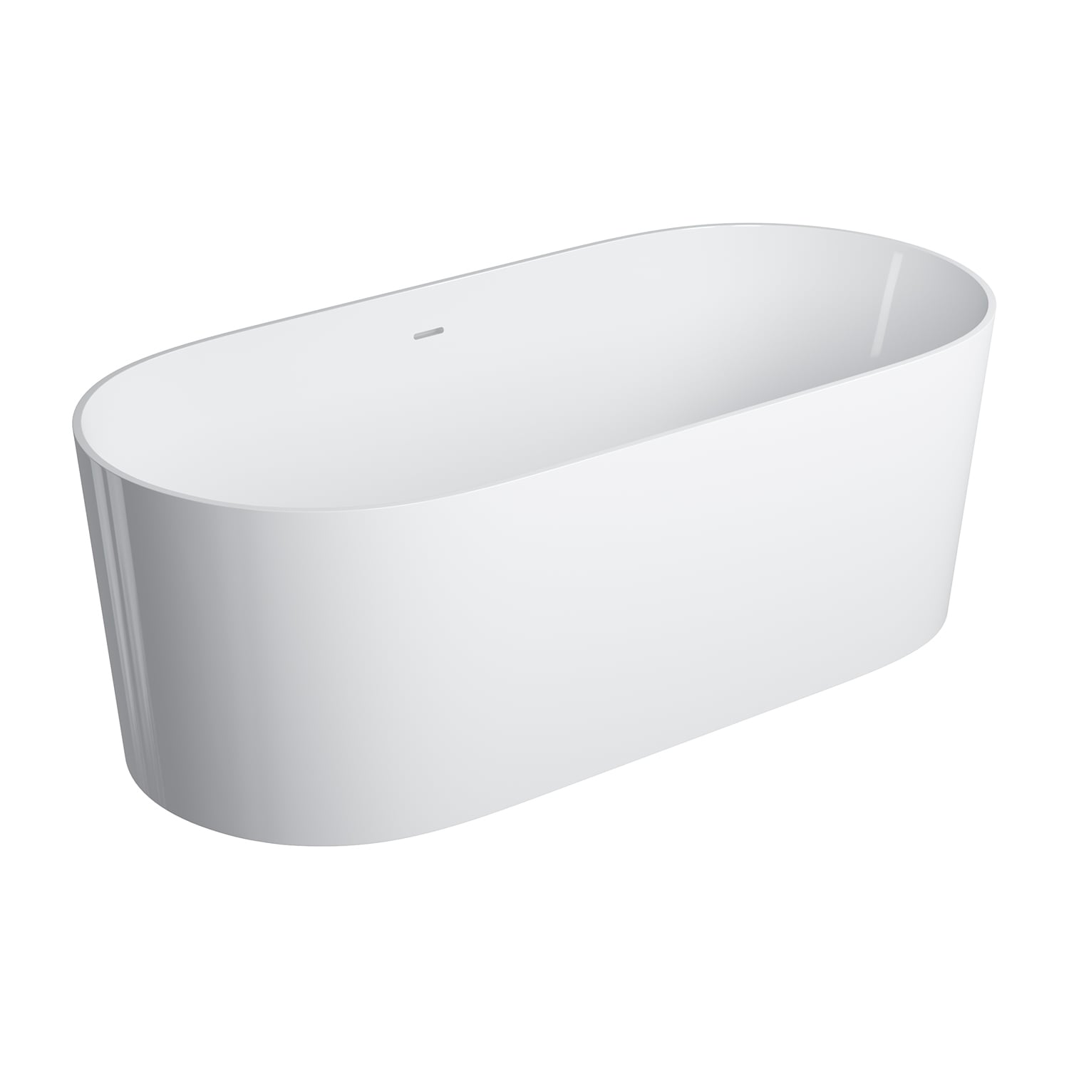 Omnires Ovo M+ vasca da bagno freestanding 160x75 cm ovale bianco OVO160WWZPBP