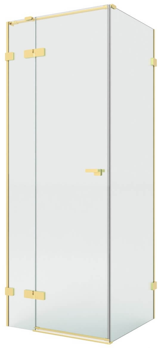 New Trendy Eventa Gold Brushed box doccia 90x90 cm quadrato oro spazzolata/vetro trasparente EXK-8249