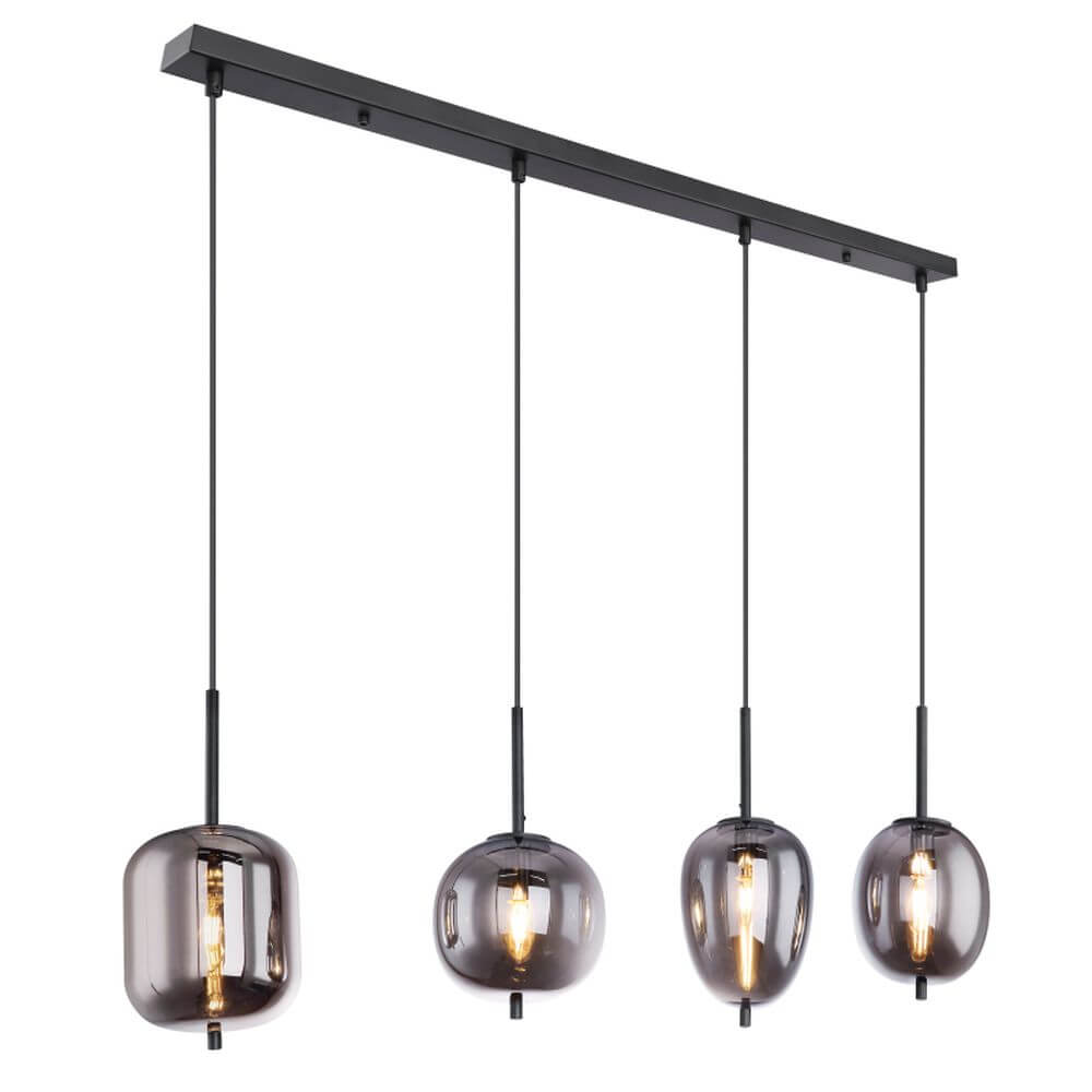 Globo Lighting Blacky lampada sospesa 4x40 W nero-fumé 15345-4