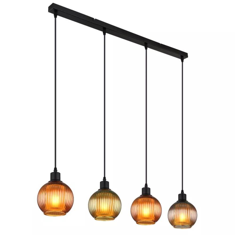 Globo Lighting Zumba lampada sospesa 4x25 W nero-multicolore 15638-4
