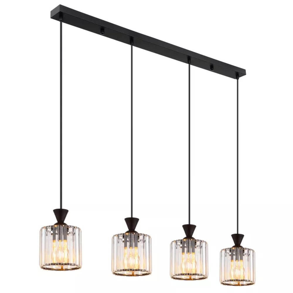 Globo Lighting Jordana lampada sospesa 5x60 W nero-trasparente 15742-4