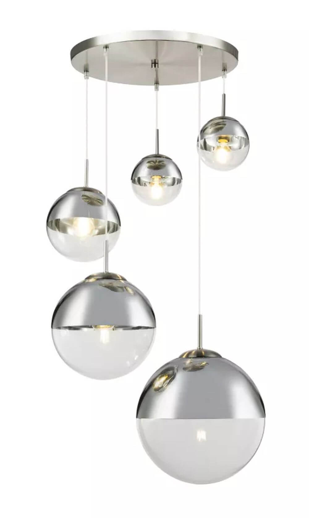Globo Lighting Varus lampada sospesa 5x25 W trasparente 15851-5