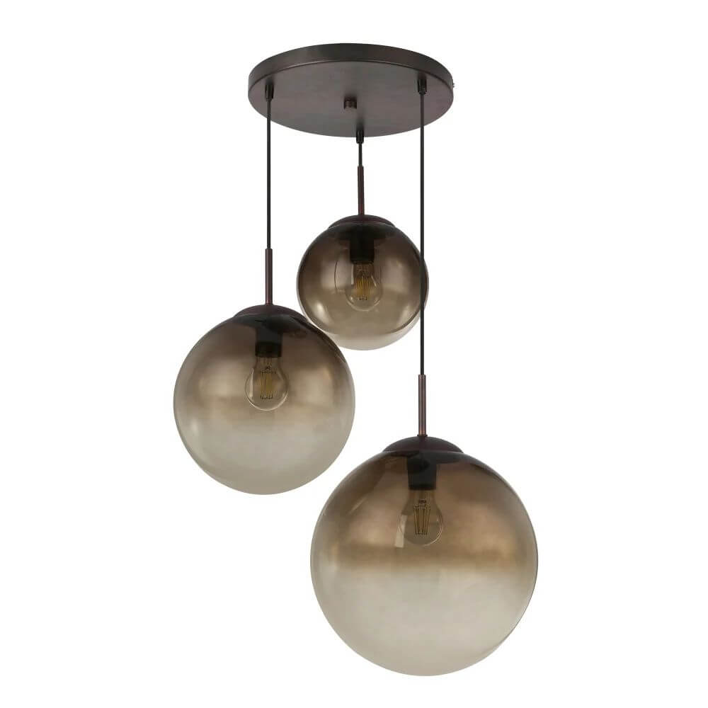 Globo Lighting Varus lampada sospesa 3x40 W marrone-arancione 15865-3