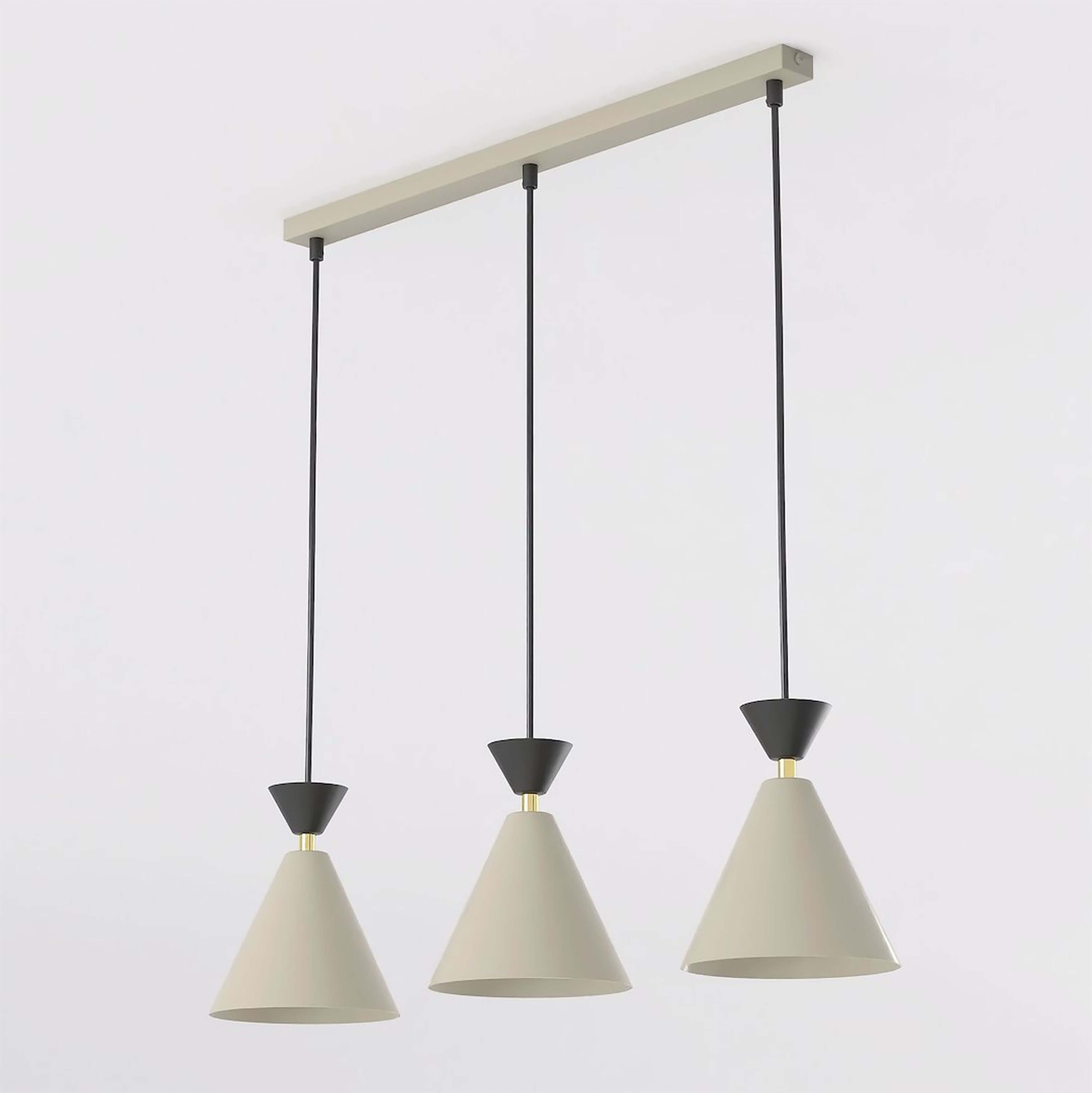 Emibig Klever lampada sospesa 3x10 W nero-beige 1741/3