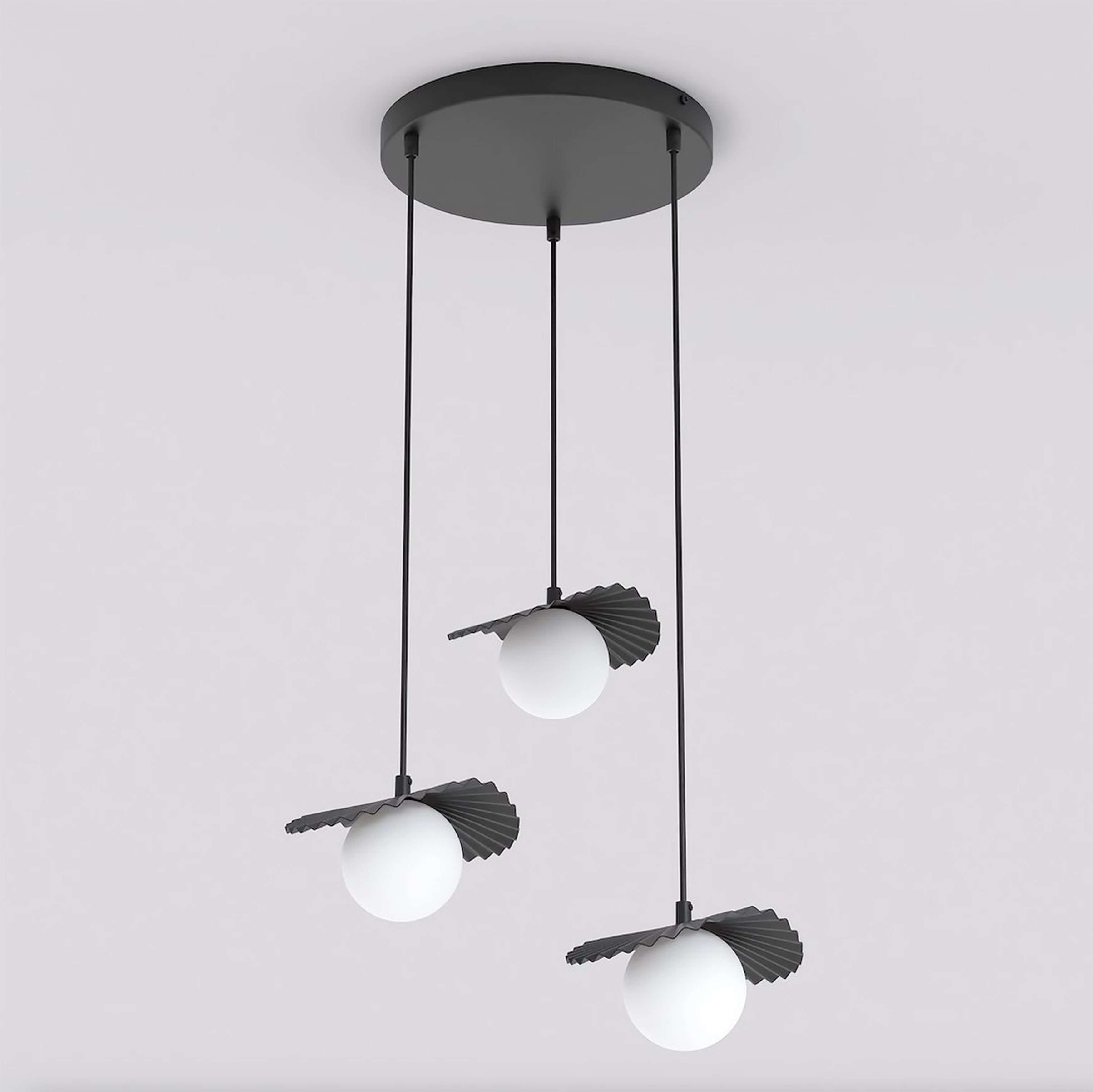 Emibig Flora lampada sospesa 3x8 W nero-opale 1758/3