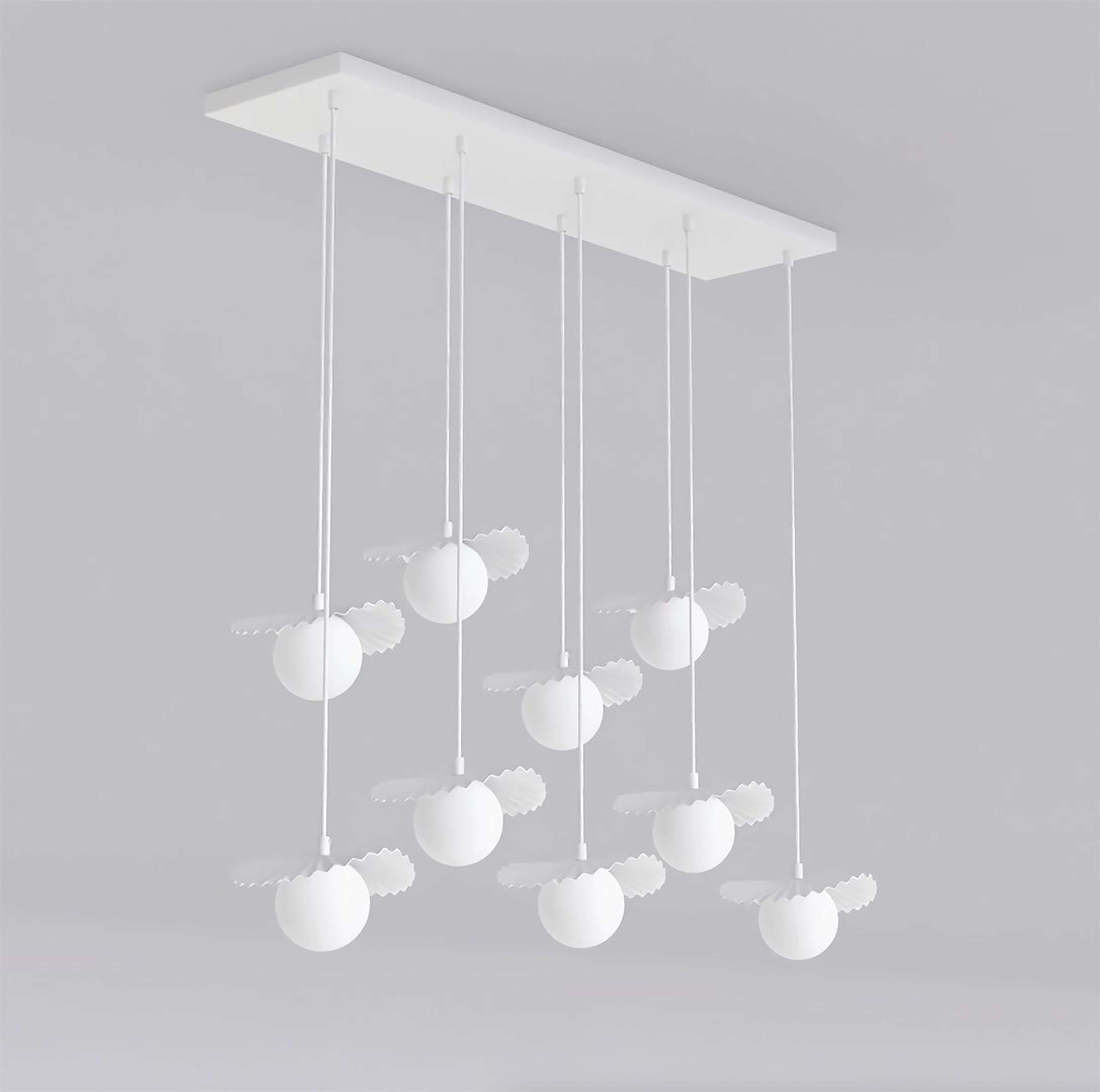 Emibig Flora lampada sospesa x8 W bianco-opale 1759/9