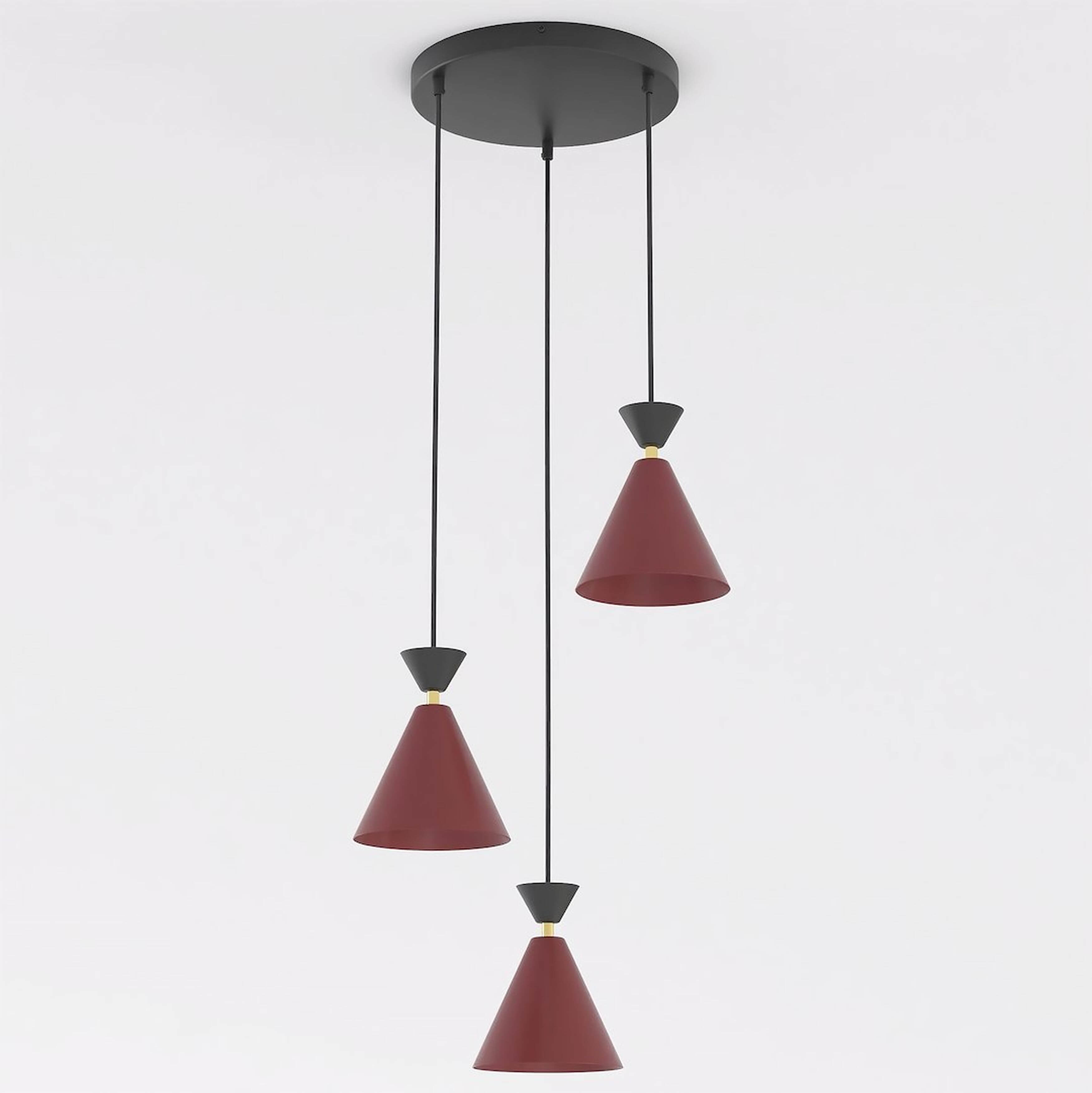 Emibig Klever lampada sospesa 3x10 W nero-rosso 1740/3PREM
