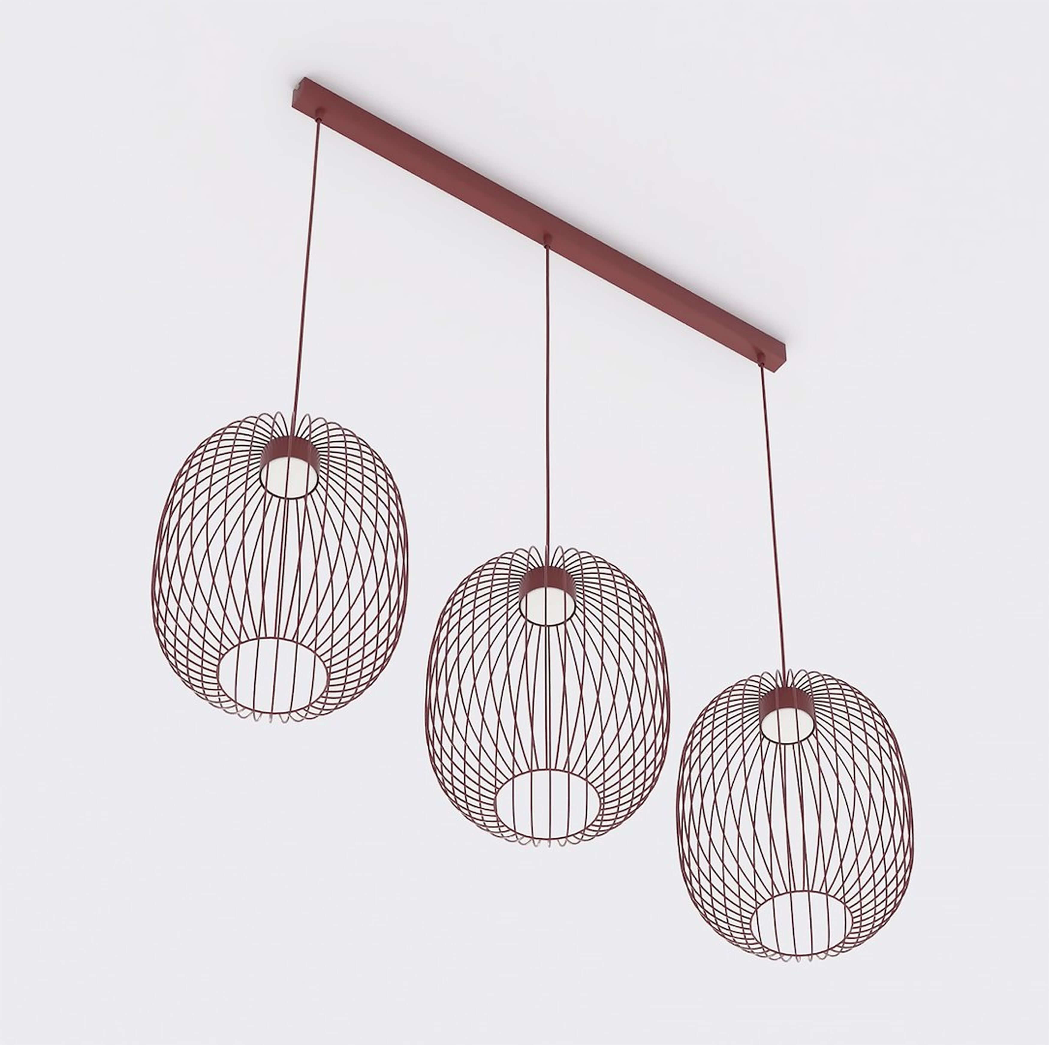 Emibig Mantra lampada sospesa 3x10 W rosso 1700/3