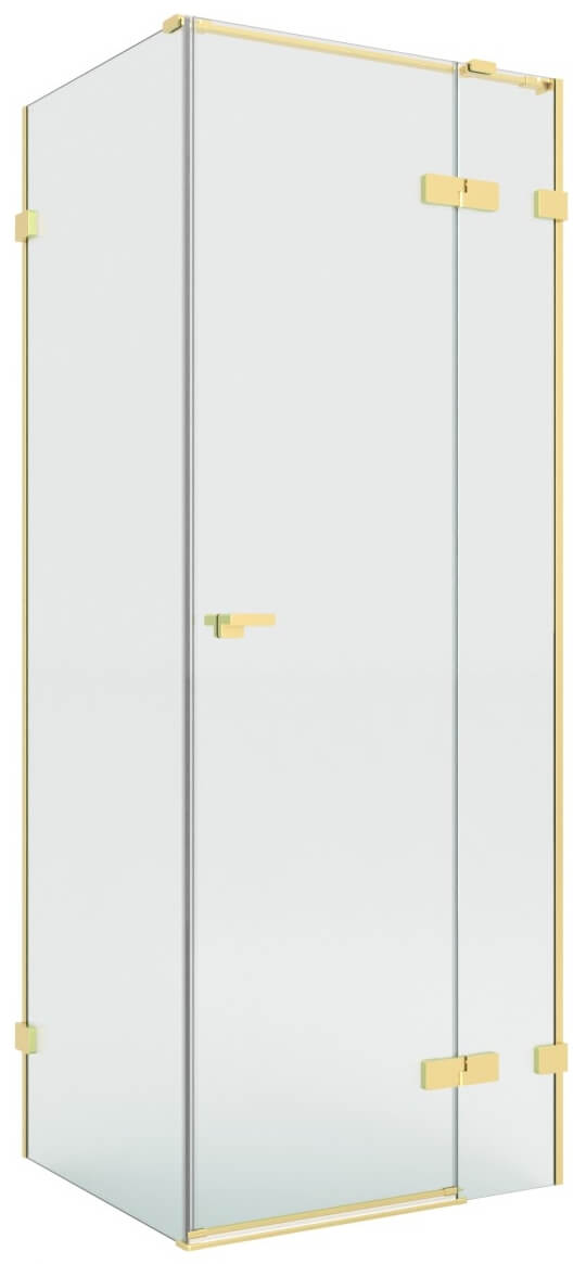 New Trendy Eventa Gold Brushed box doccia 90x70 cm rettangolare oro spazzolata/vetro trasparente EXK-8277