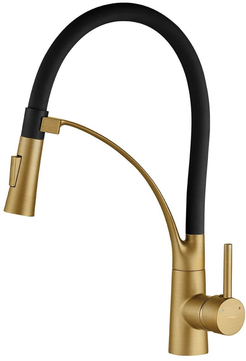 Kuchinox Olor rubinetto da cucina verticale nero-oro/oro antico BKR_G78D
